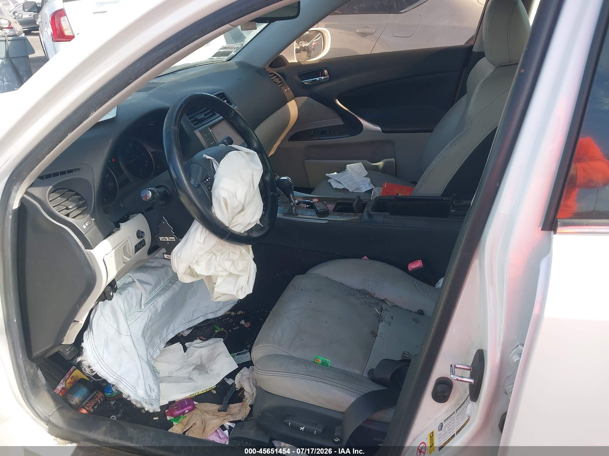 2009 Lexus Is 250 White vin: JTHBK262395096521