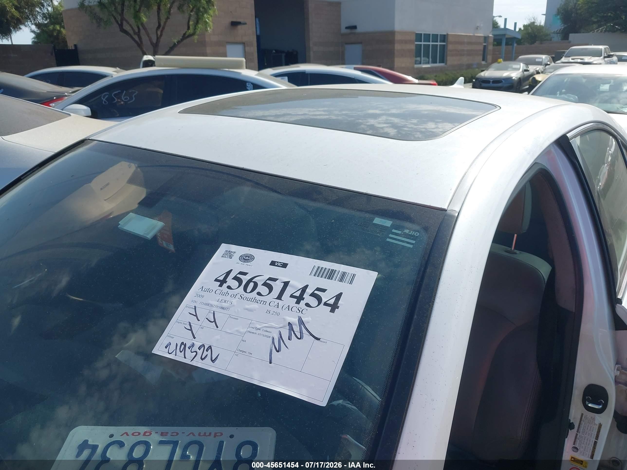 2009 Lexus Is 250 White vin: JTHBK262395096521