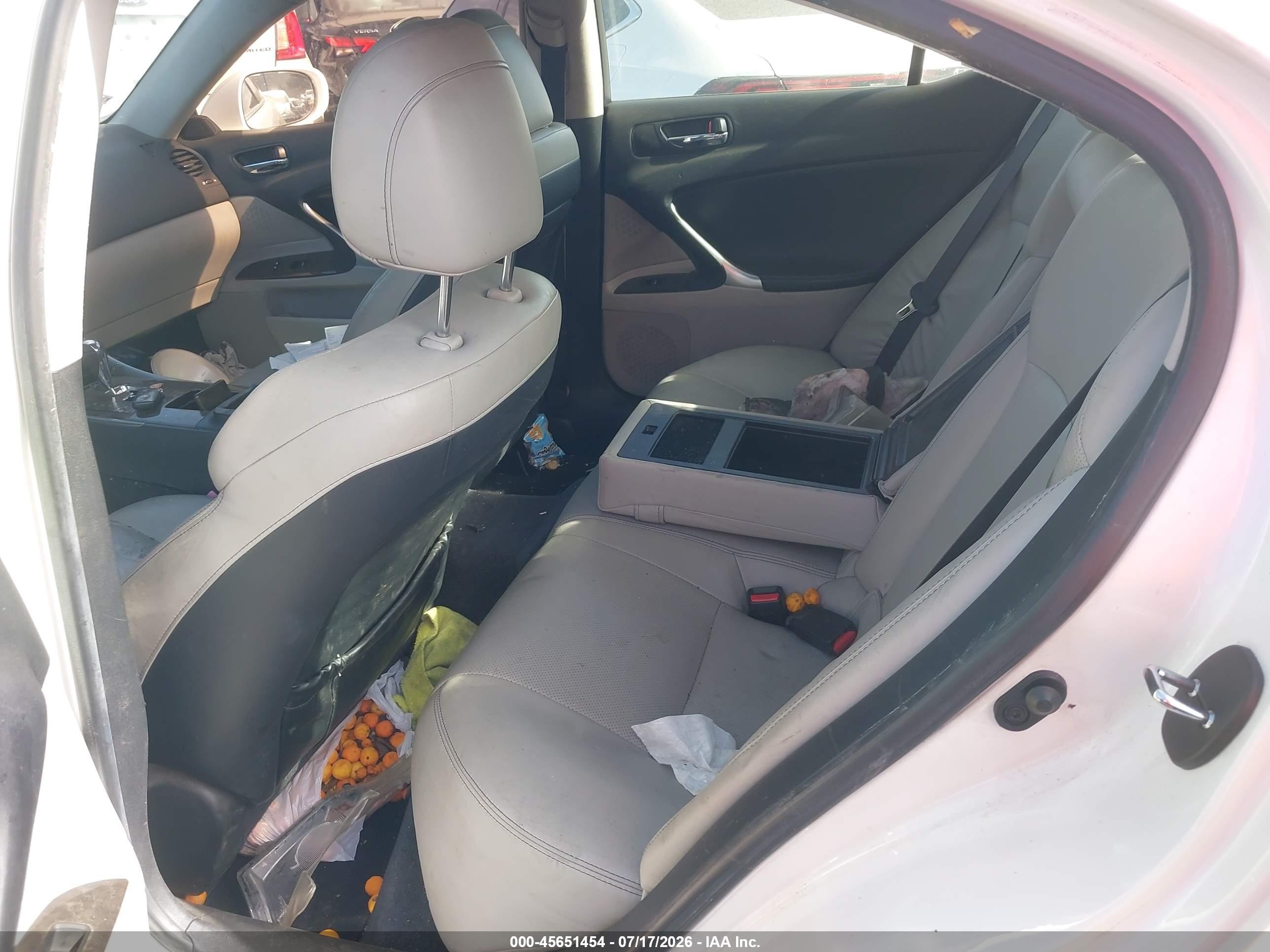 2009 Lexus Is 250 White vin: JTHBK262395096521