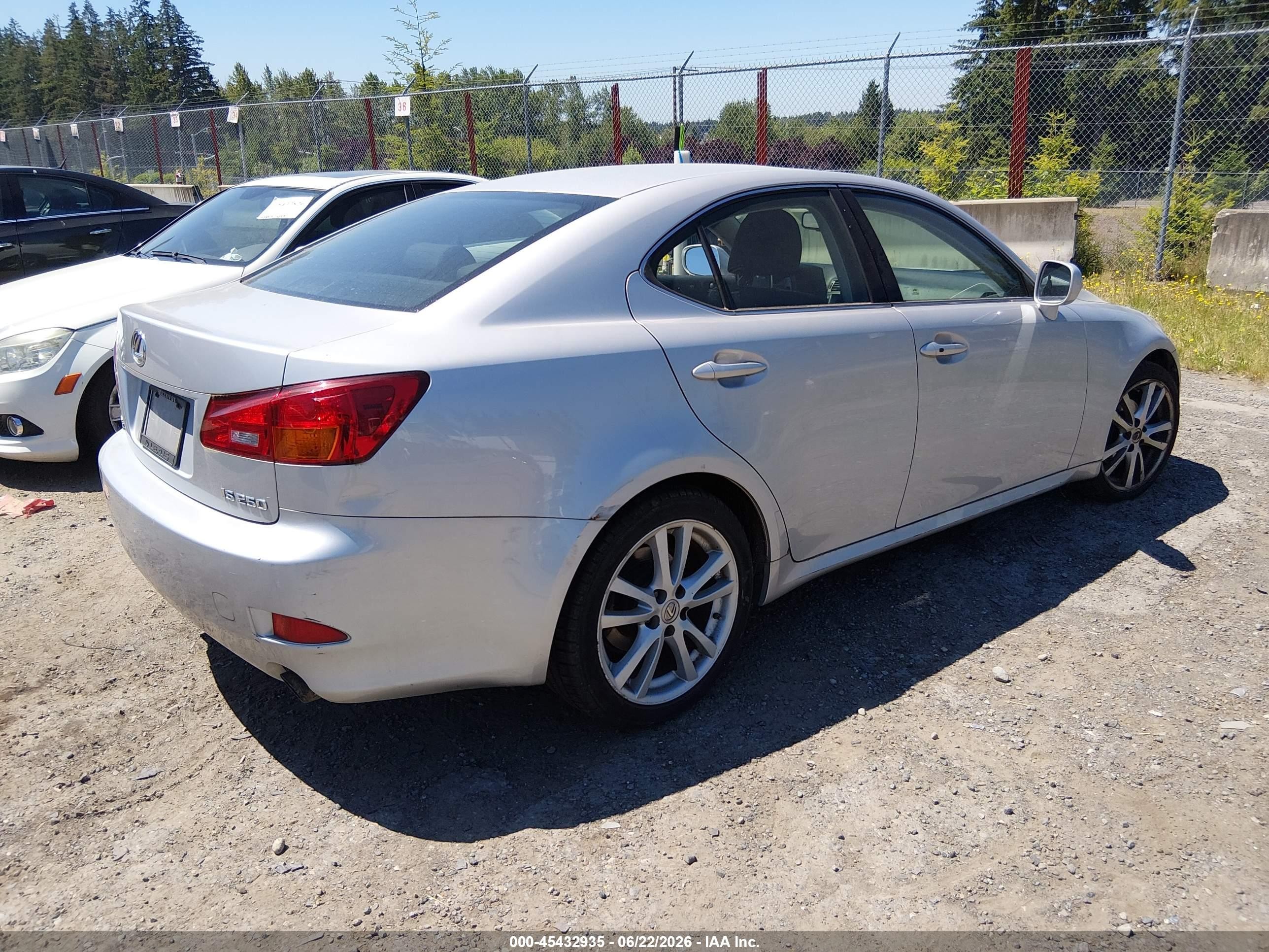 2006 Lexus Is 250 Silver vin: JTHBK262465014873