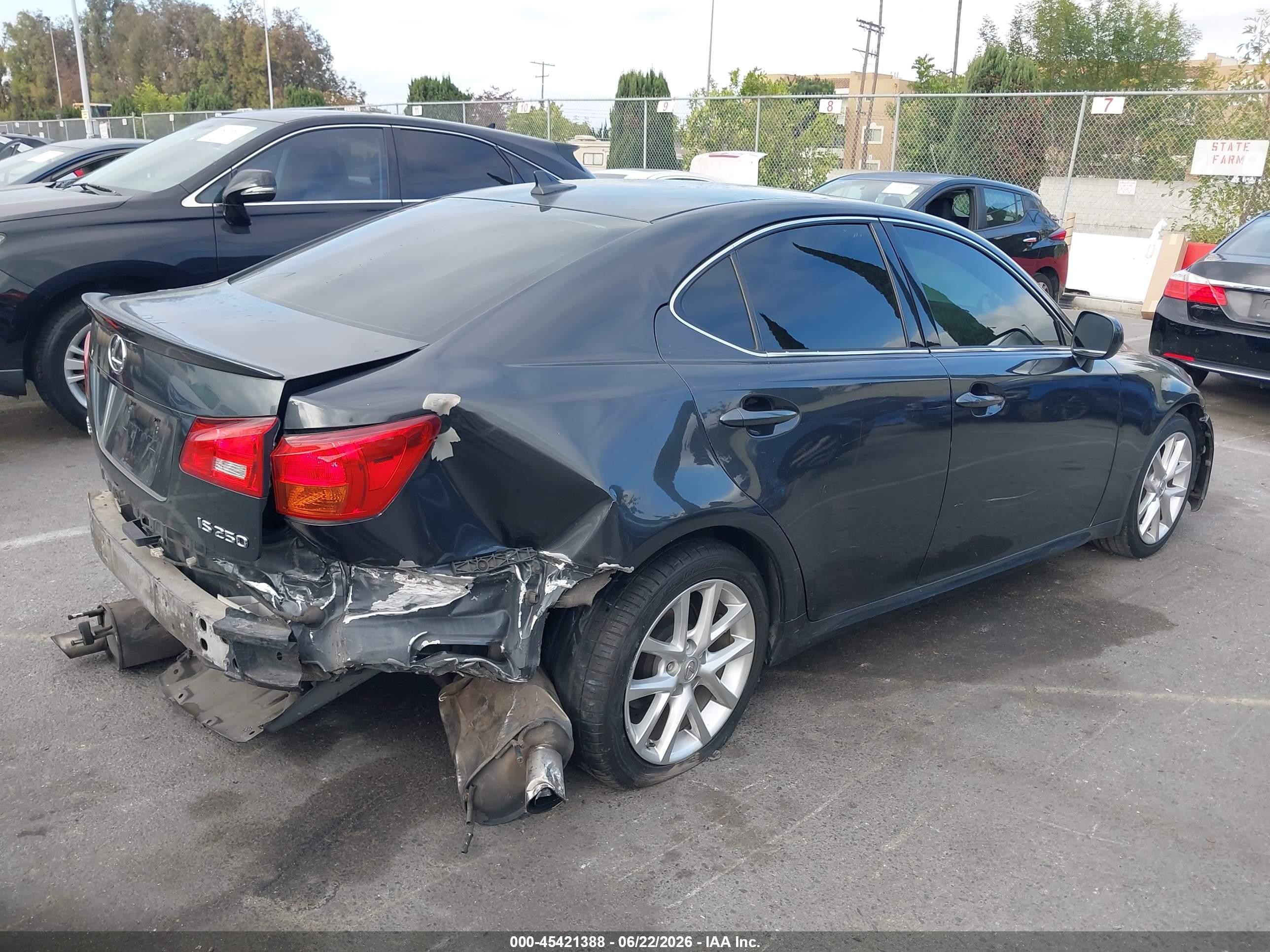 2007 Lexus Is 250   Black vin: JTHBK262475030279