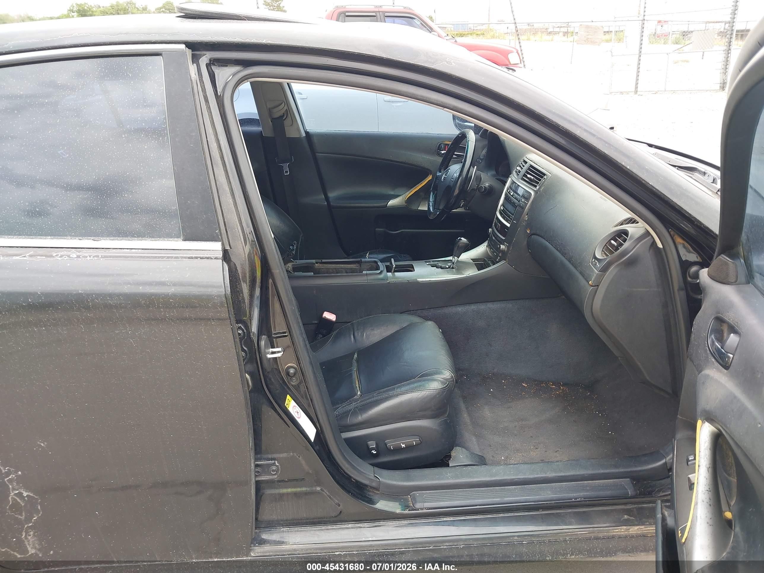 2007 Lexus Is 250   Black vin: JTHBK262475044313