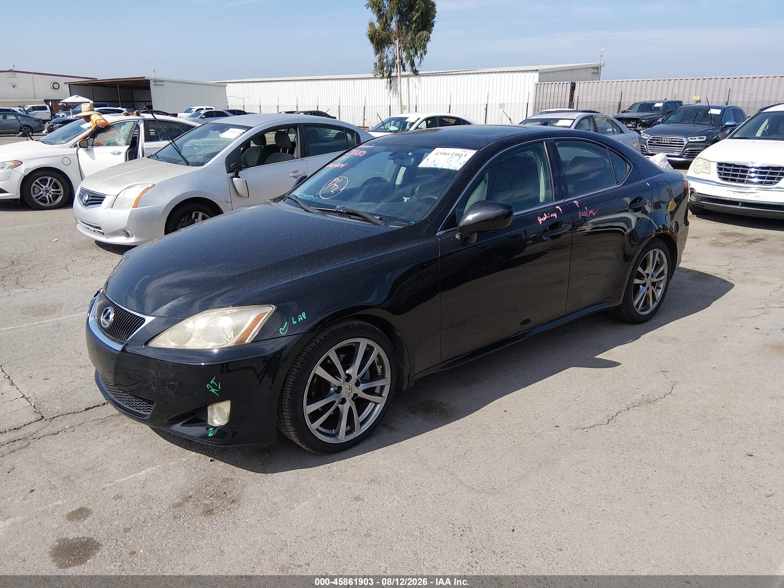 2008 Lexus Is 250   Black vin: JTHBK262585064068