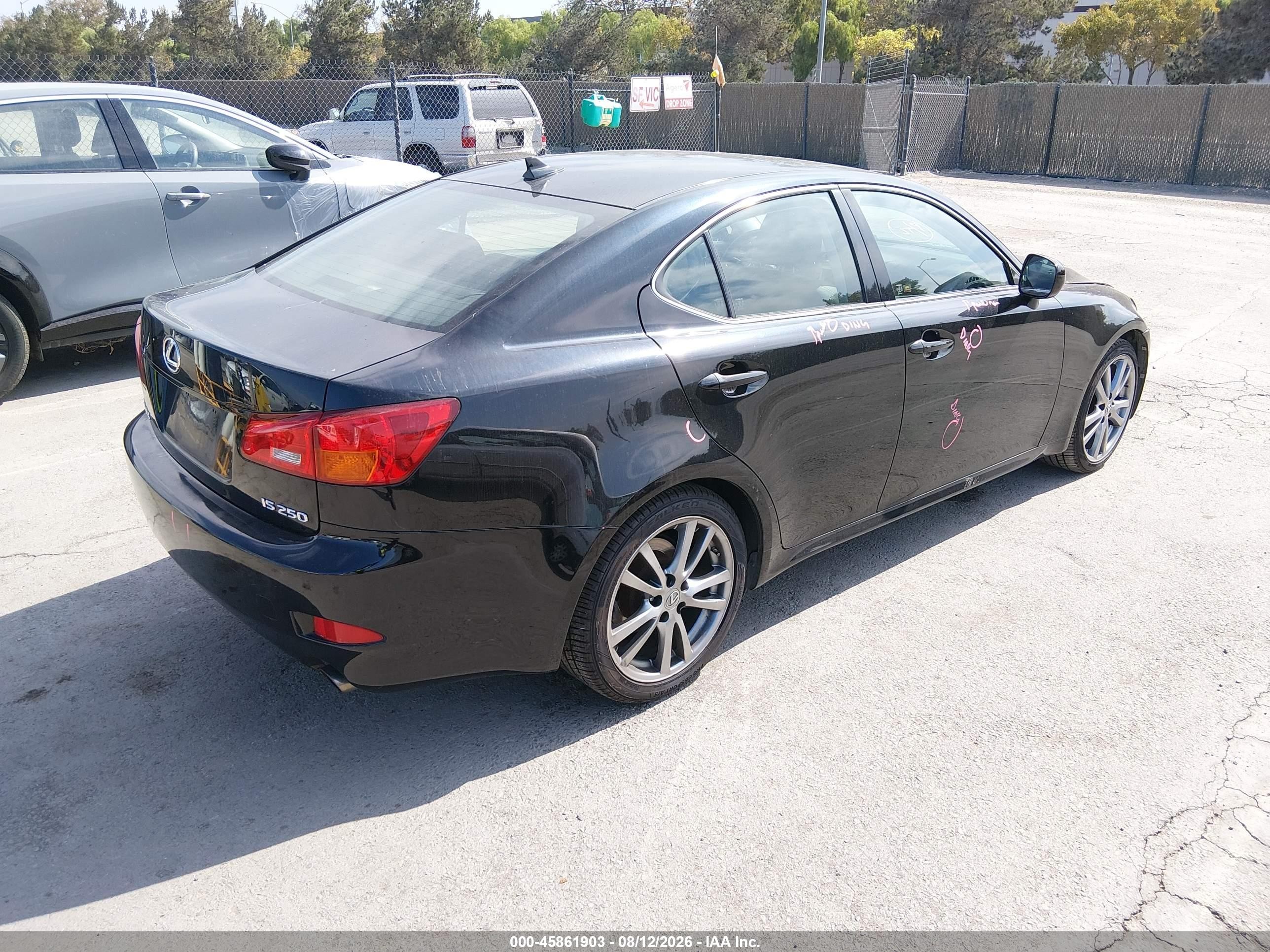 2008 Lexus Is 250   Black vin: JTHBK262585064068