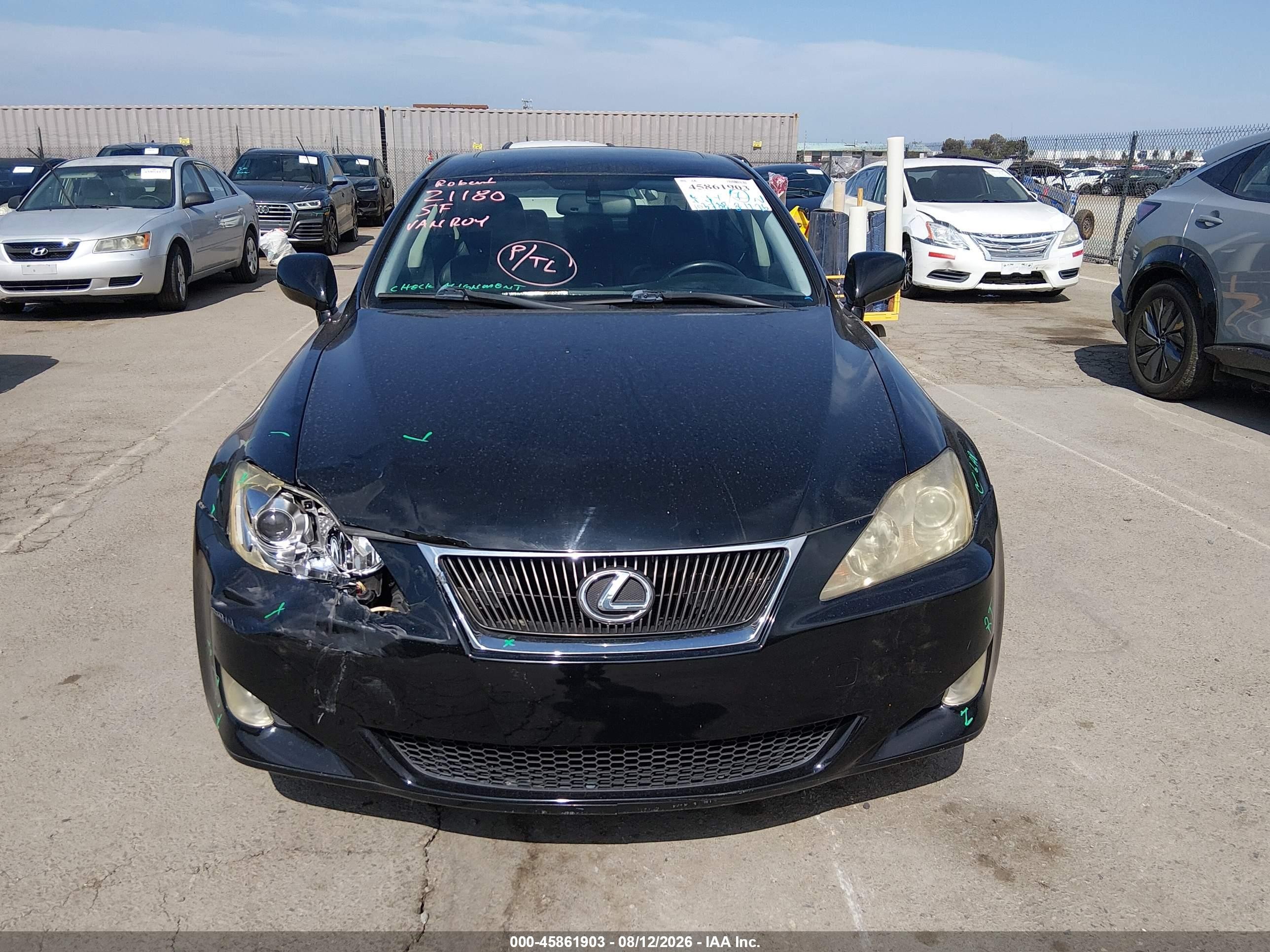 2008 Lexus Is 250   Black vin: JTHBK262585064068