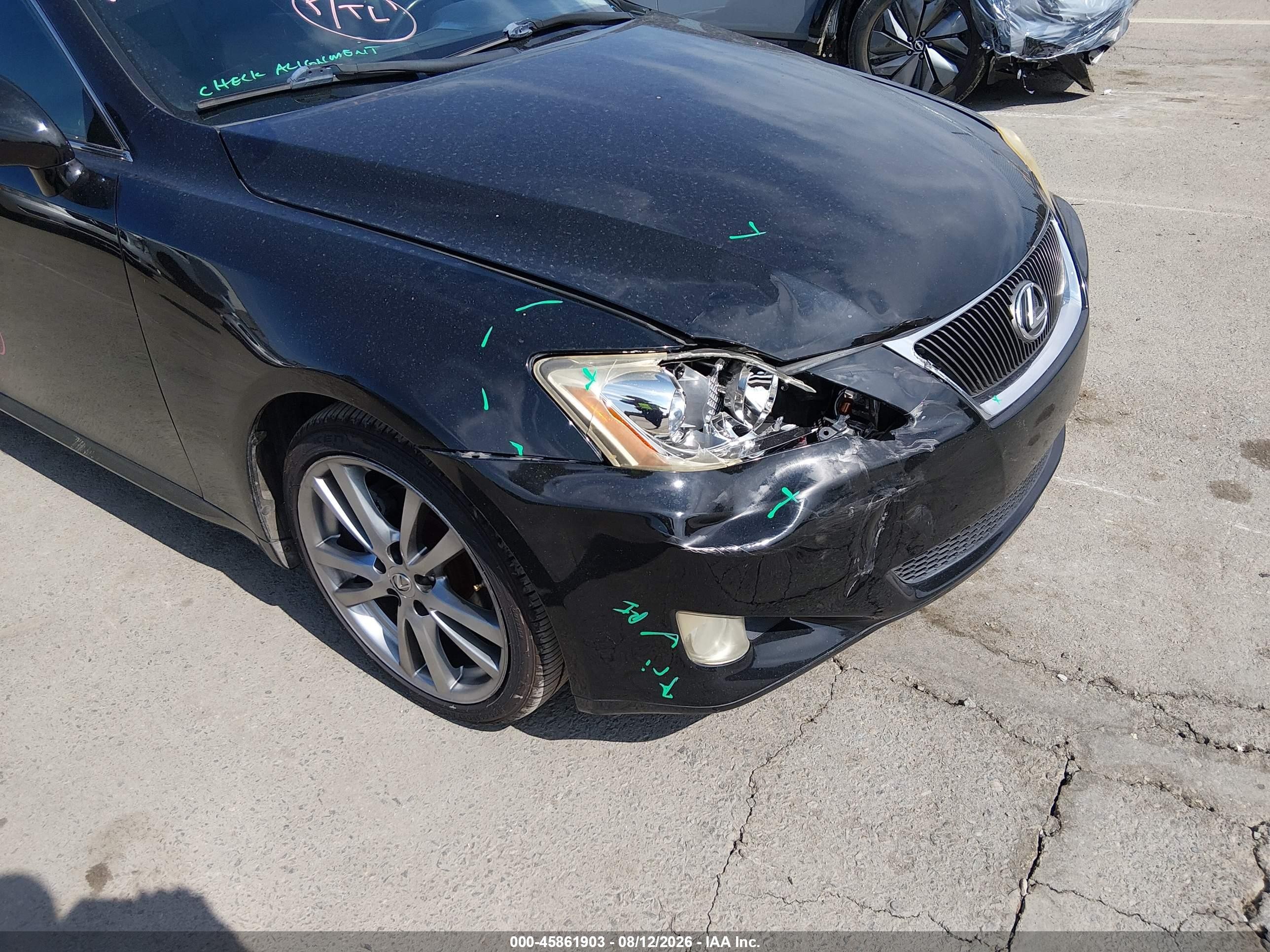 2008 Lexus Is 250   Black vin: JTHBK262585064068