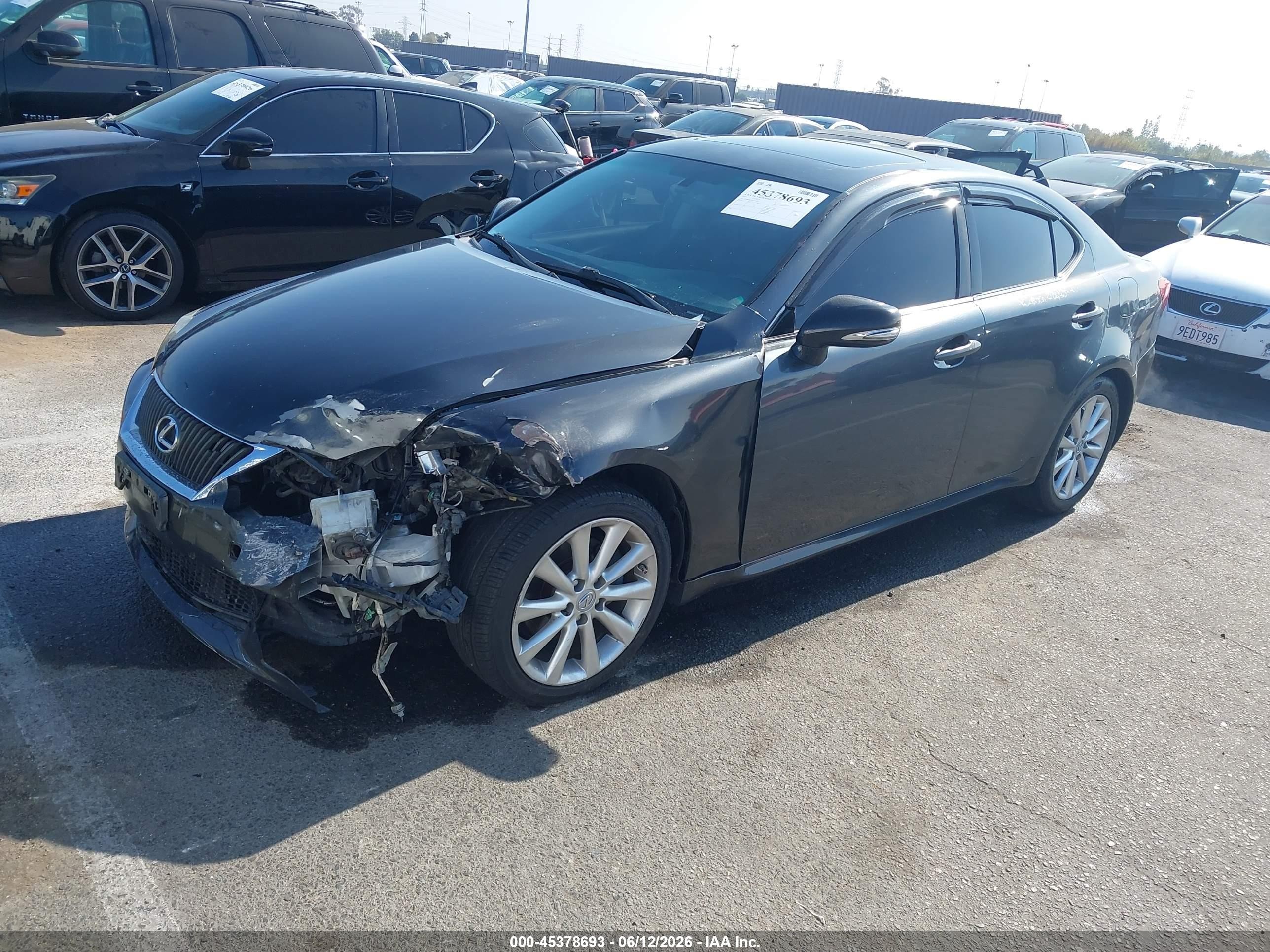 2009 Lexus Is 250   Black vin: JTHBK262592093072