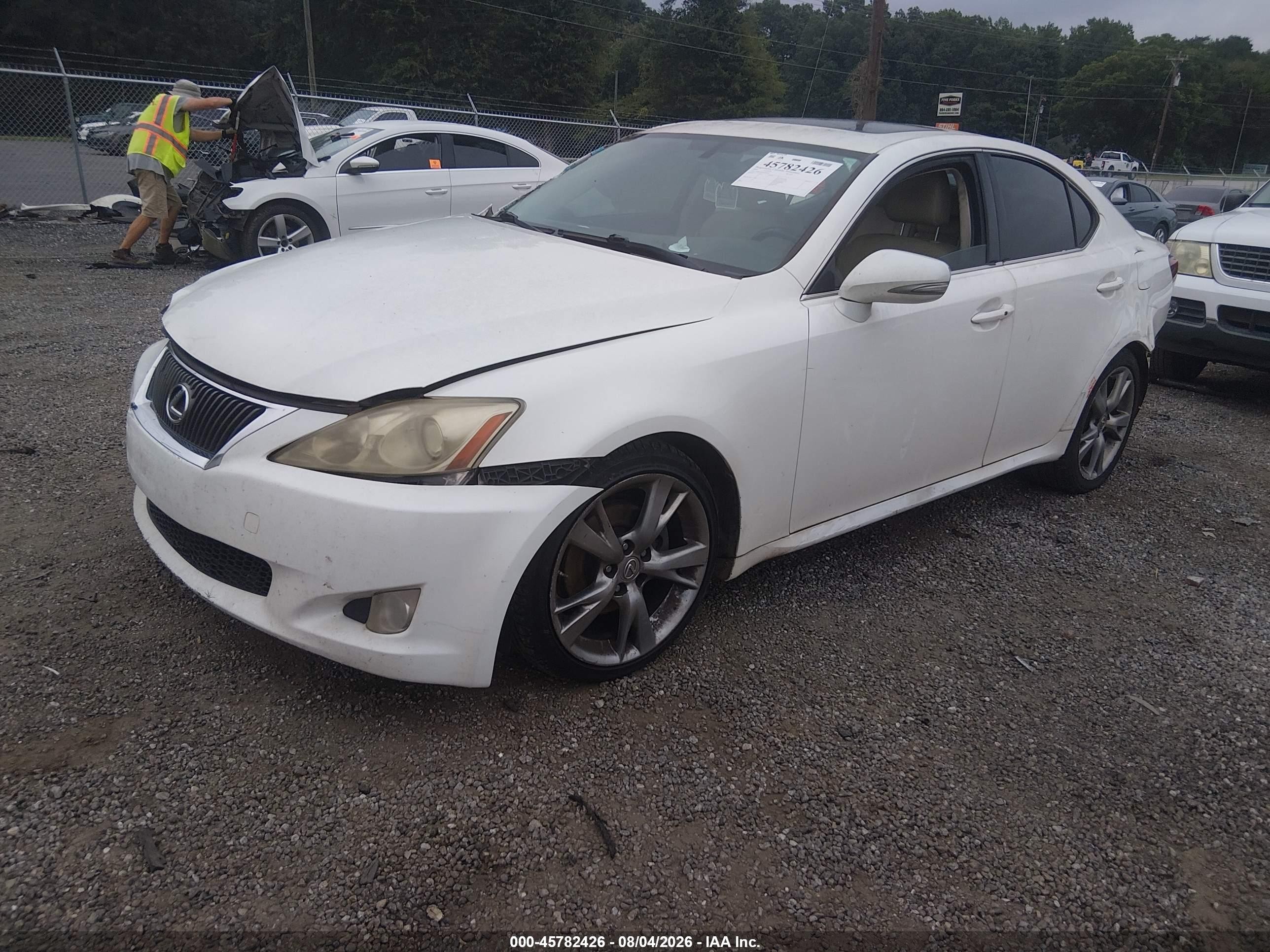 2009 Lexus Is 250 White vin: JTHBK262692086793