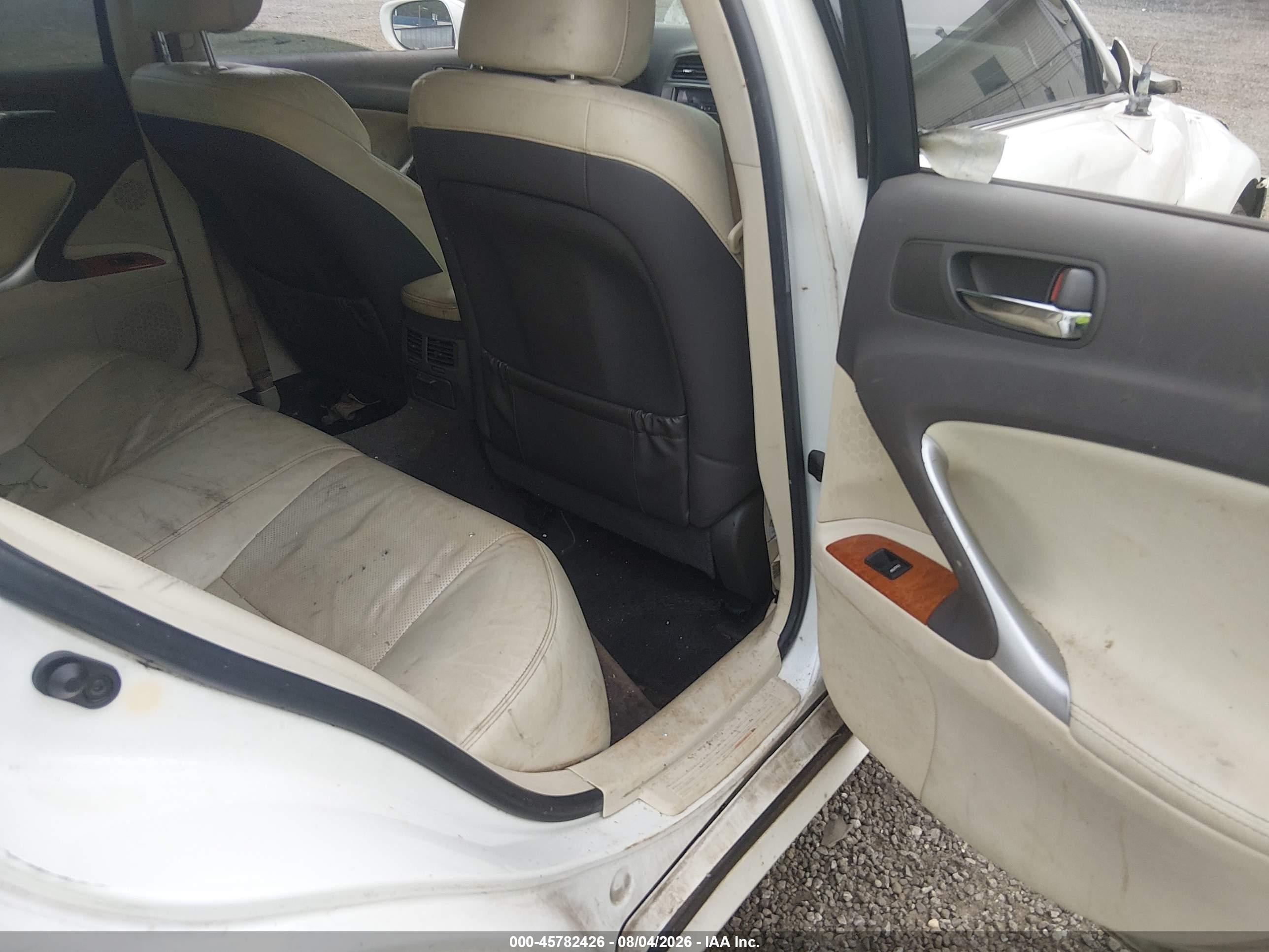 2009 Lexus Is 250 White vin: JTHBK262692086793