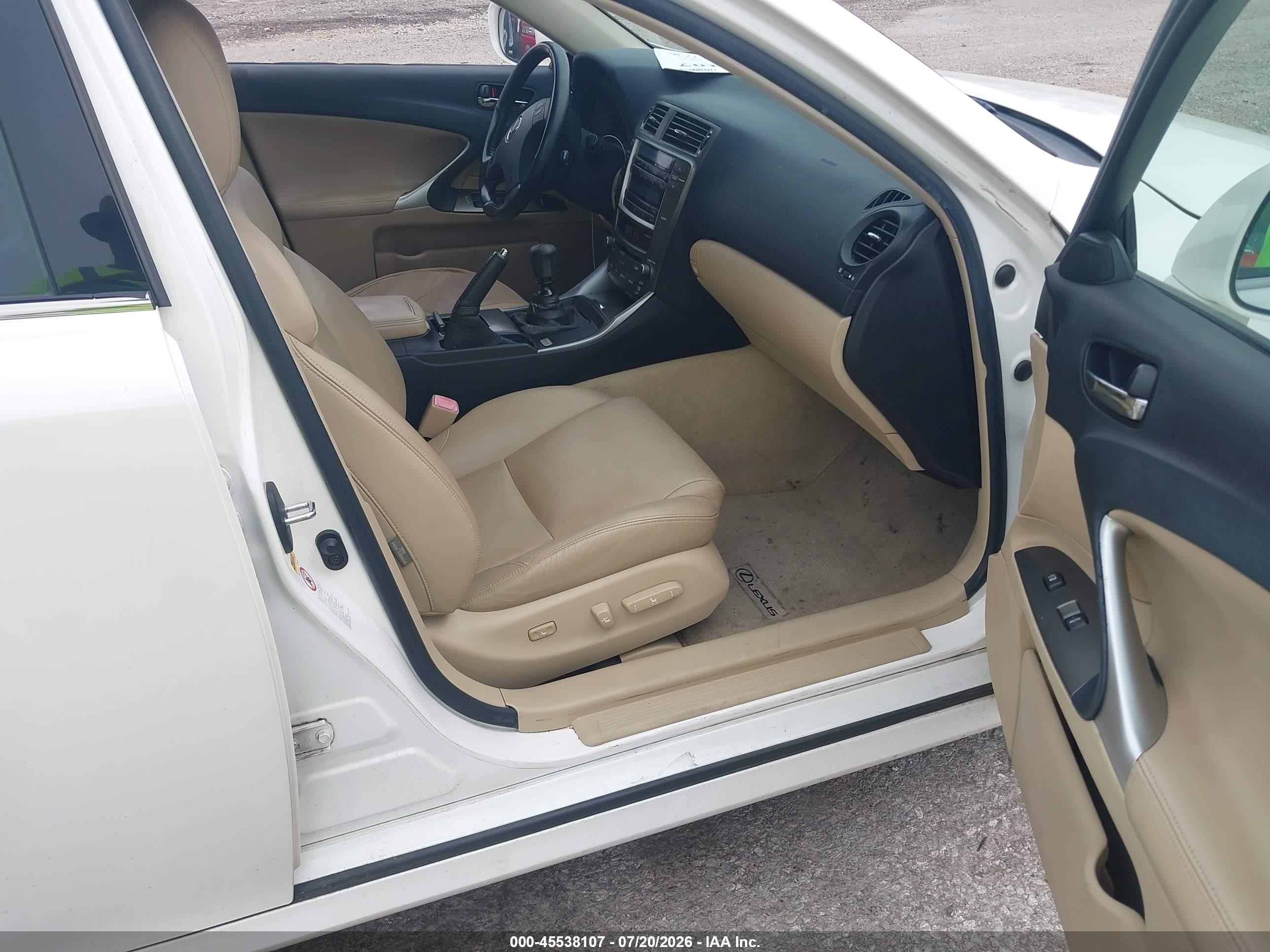 2006 Lexus Is 250 White vin: JTHBK262762018322