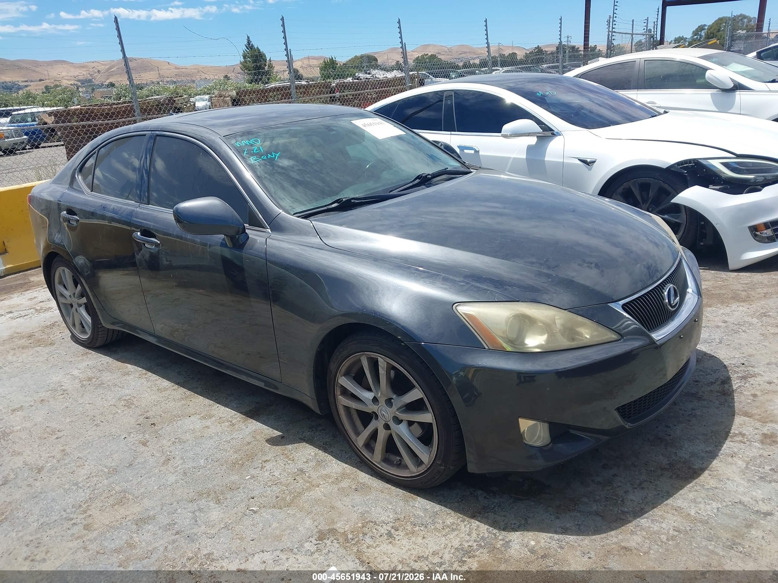 2007 Lexus Is 250   Gray vin: JTHBK262772037468