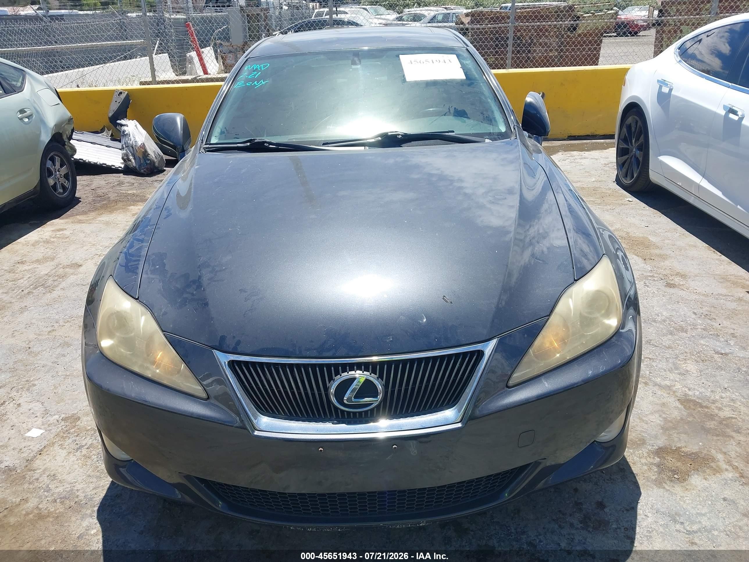 2007 Lexus Is 250   Gray vin: JTHBK262772037468