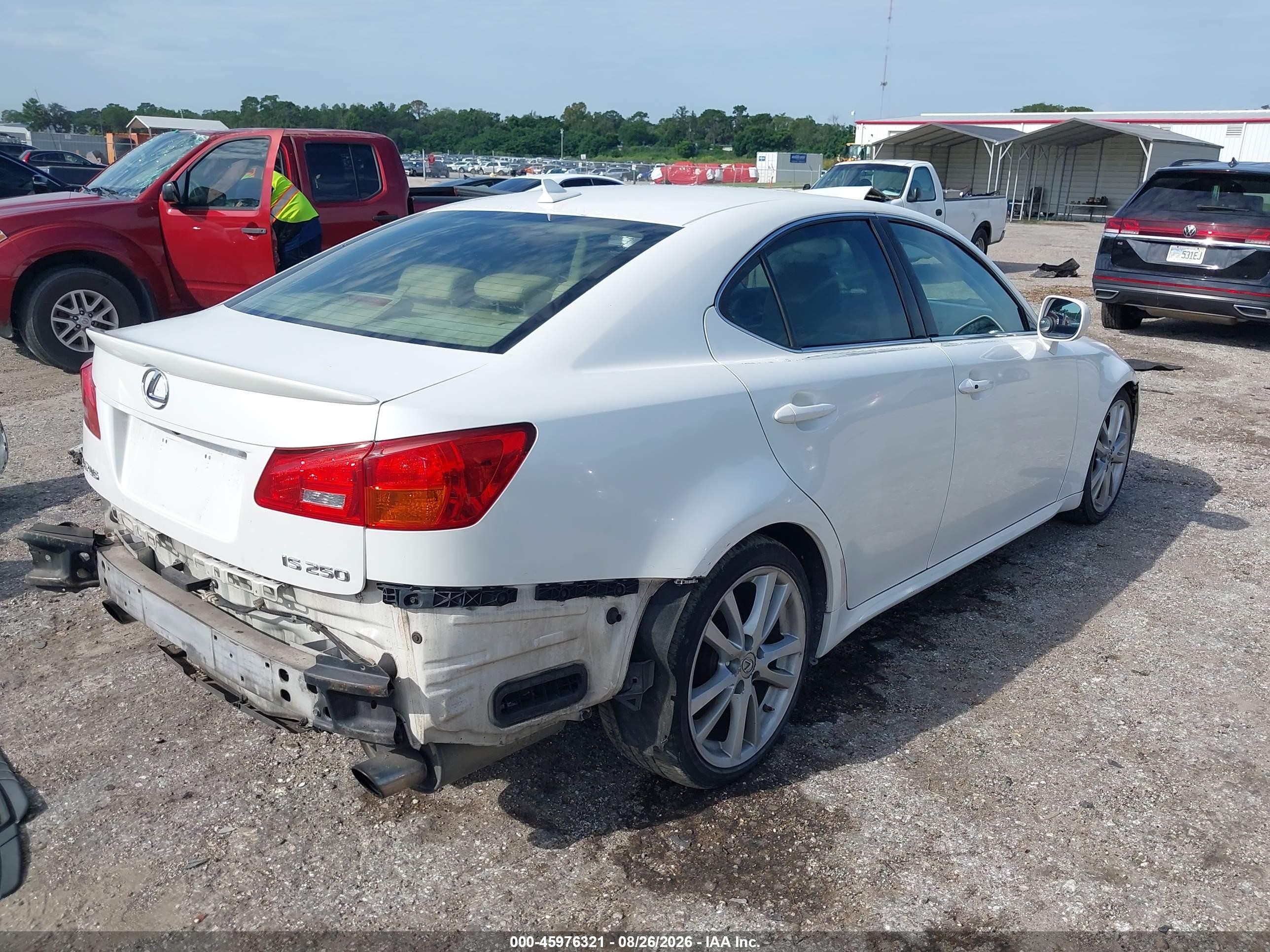 2007 Lexus Is 250 White vin: JTHBK262772039978