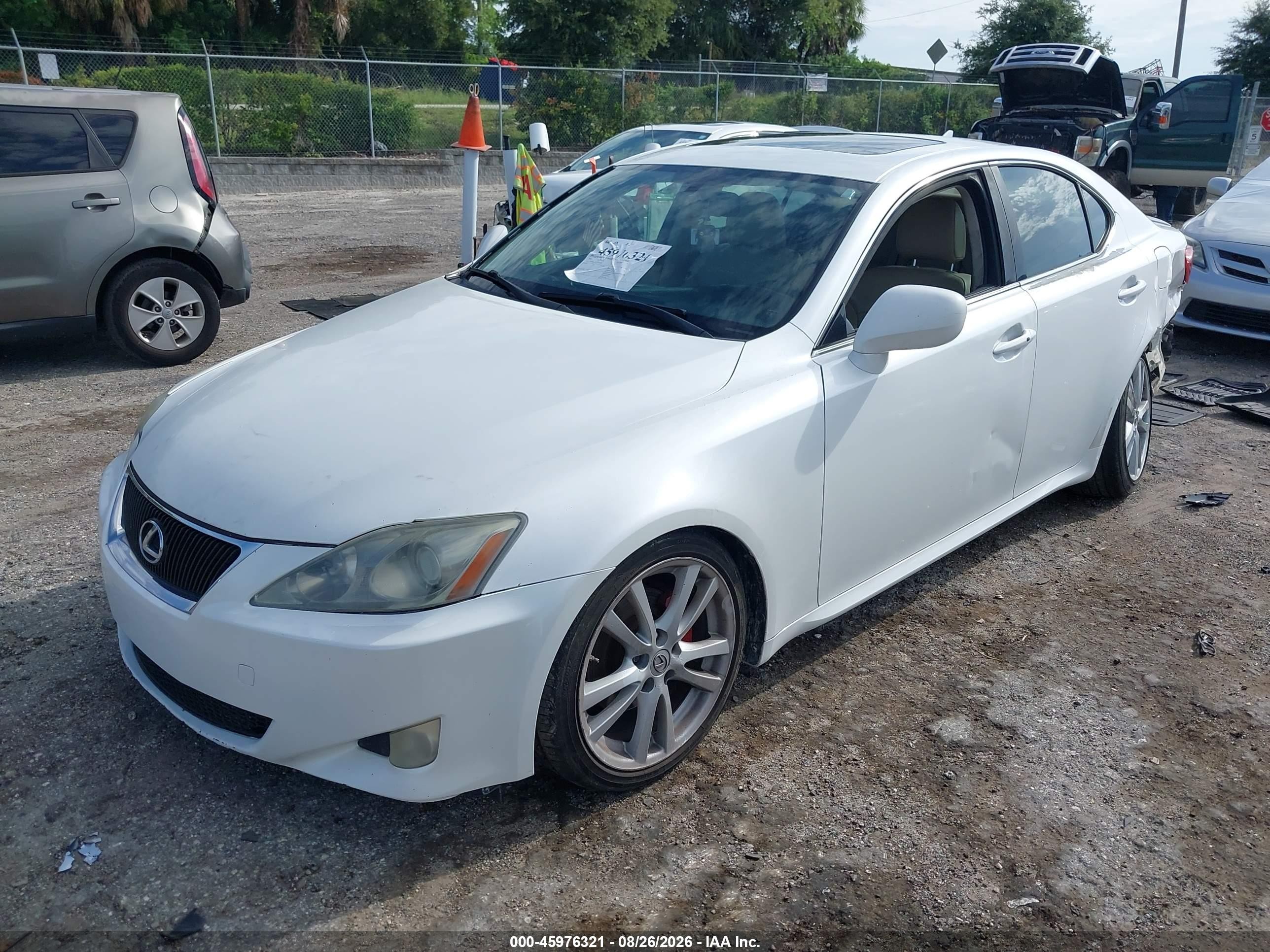 2007 Lexus Is 250 White vin: JTHBK262772039978