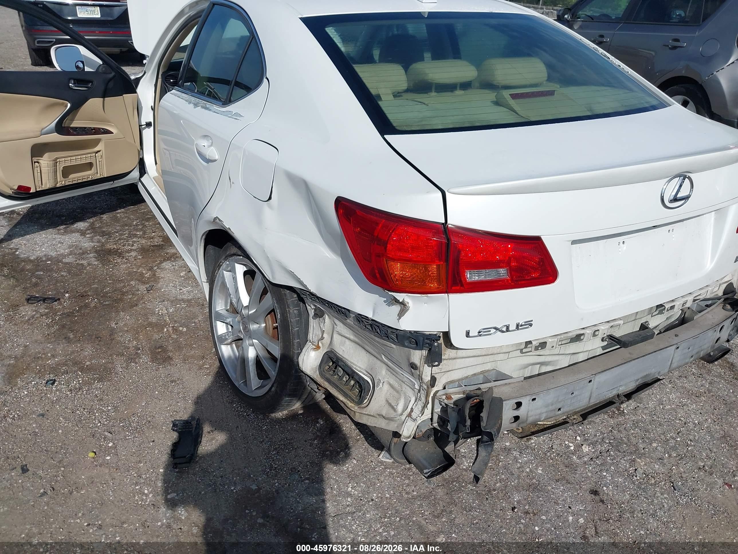 2007 Lexus Is 250 White vin: JTHBK262772039978