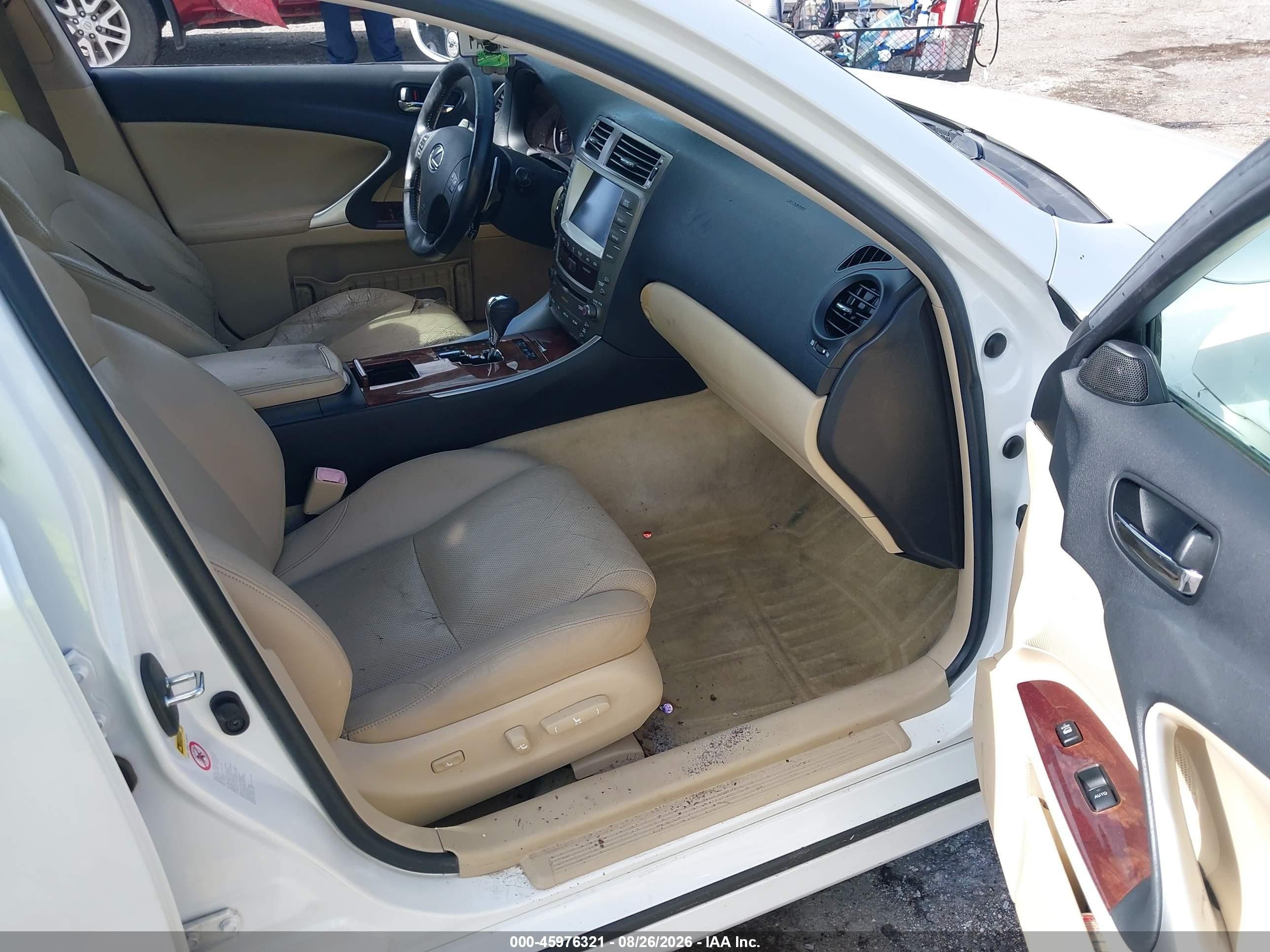 2007 Lexus Is 250 White vin: JTHBK262772039978