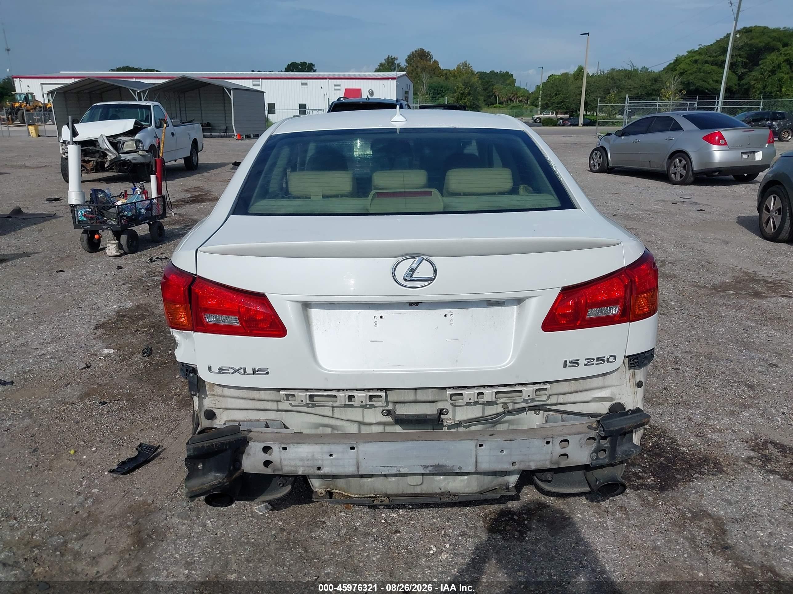 2007 Lexus Is 250 White vin: JTHBK262772039978