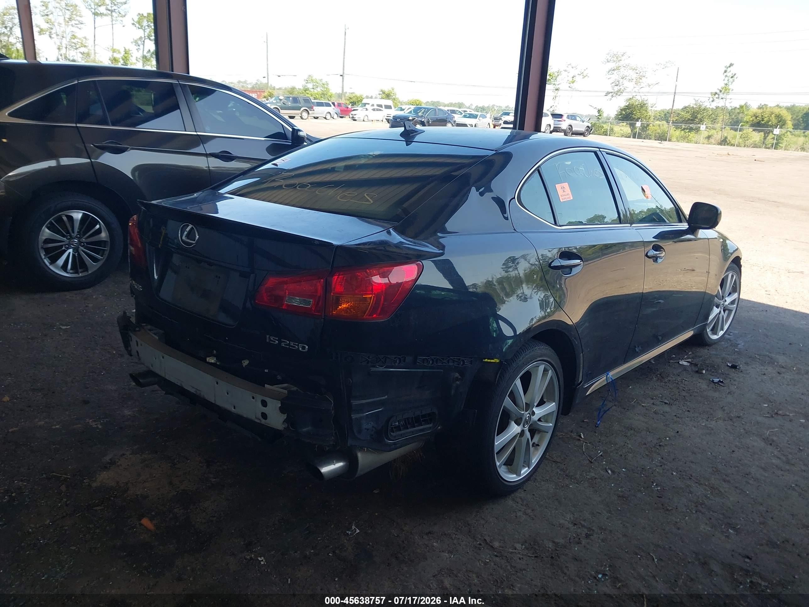 2007 Lexus Is 250   Black vin: JTHBK262772043920