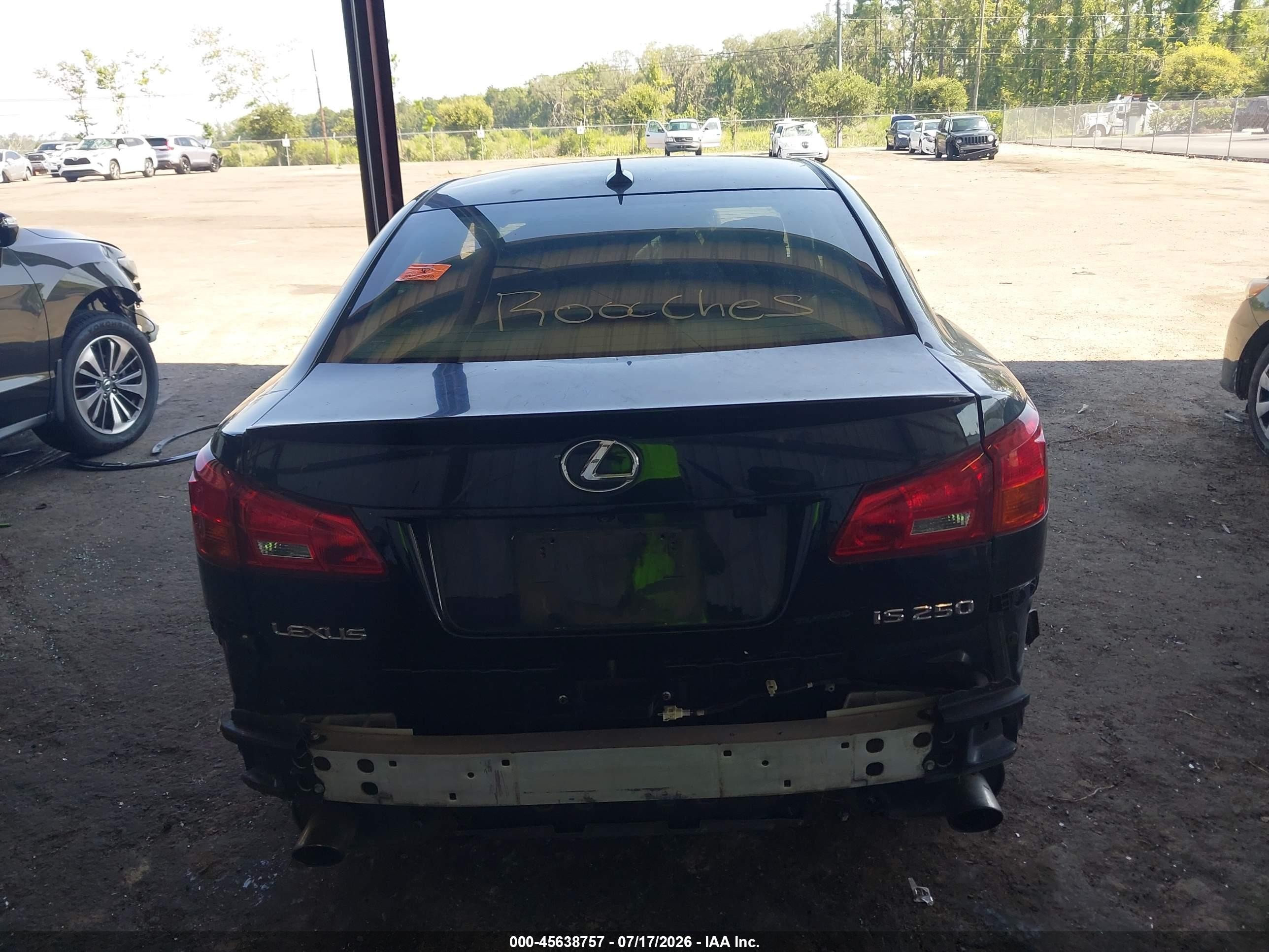 2007 Lexus Is 250   Black vin: JTHBK262772043920