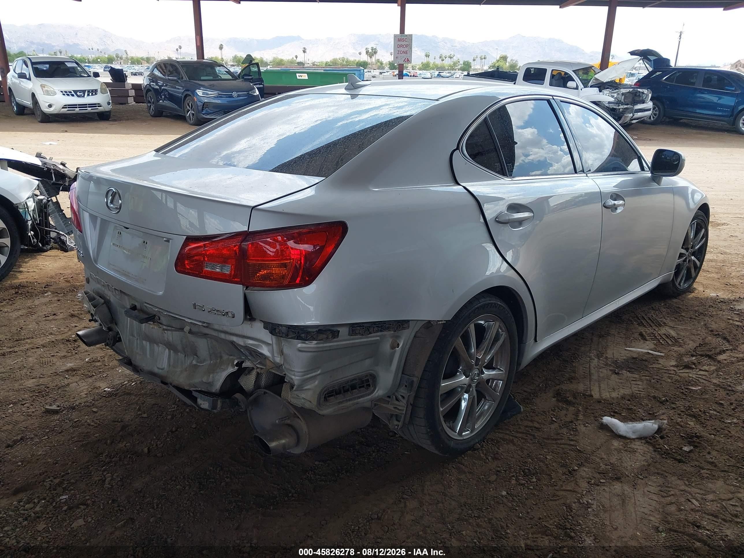 2007 Lexus Is 250   Silver vin: JTHBK262772044694