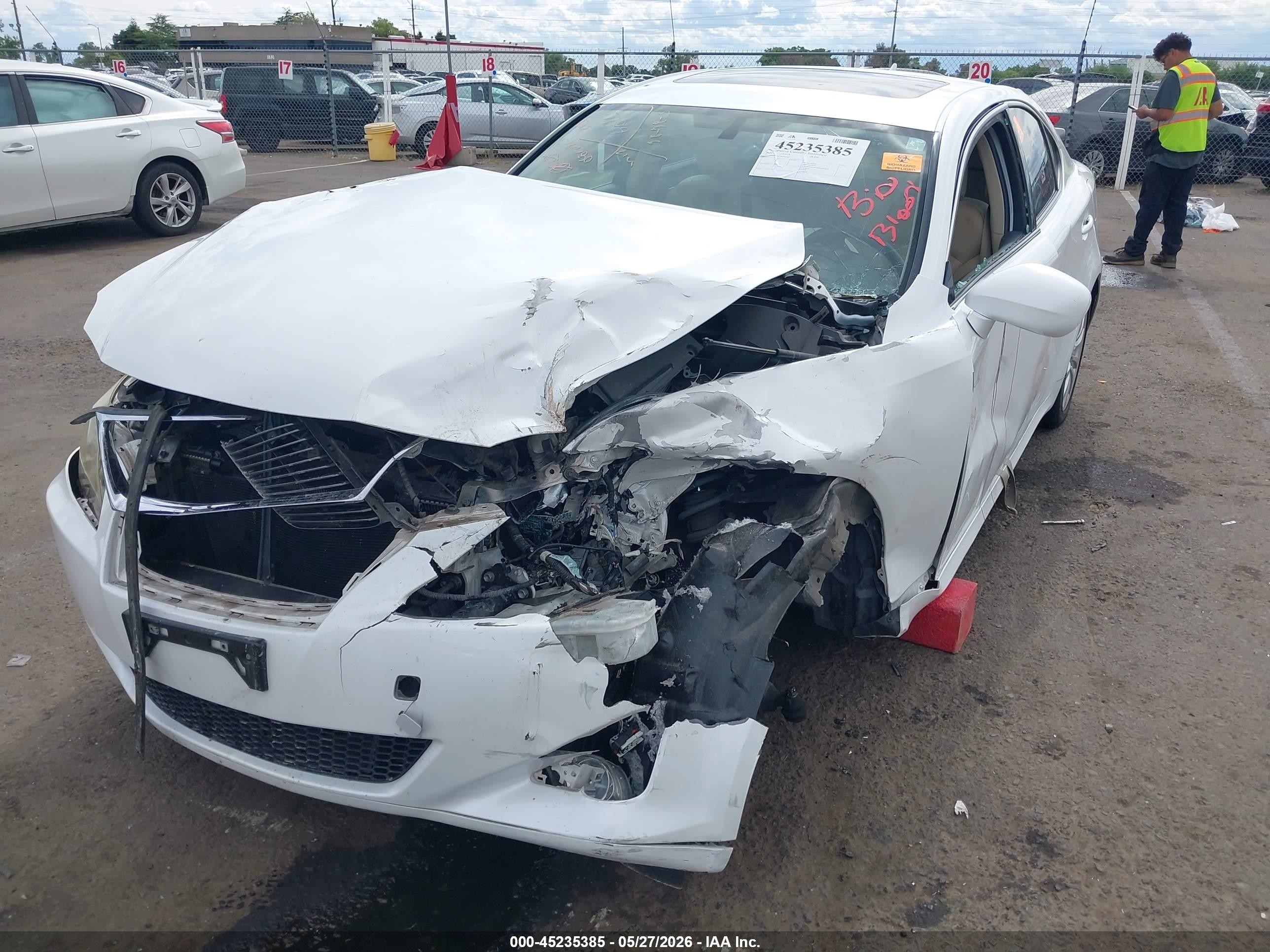 2008 Lexus Is 250   Белый vin: JTHBK262785074164