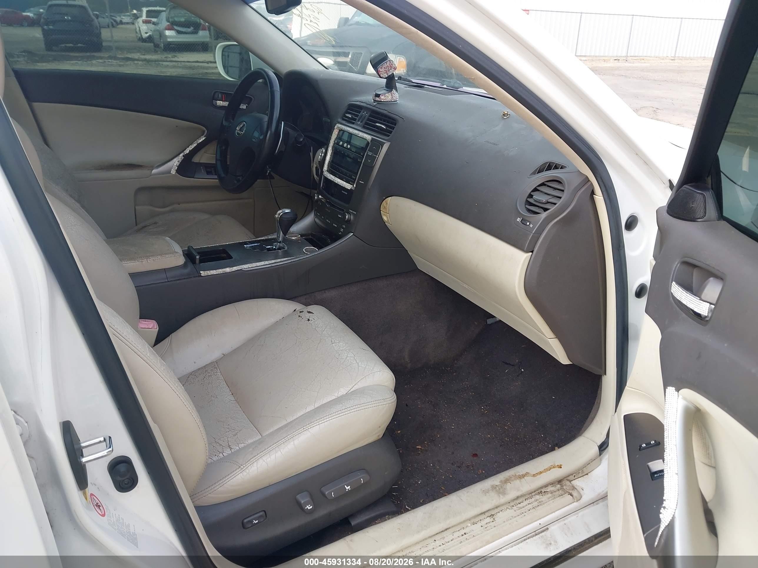 2009 Lexus Is 250 White vin: JTHBK262792093414