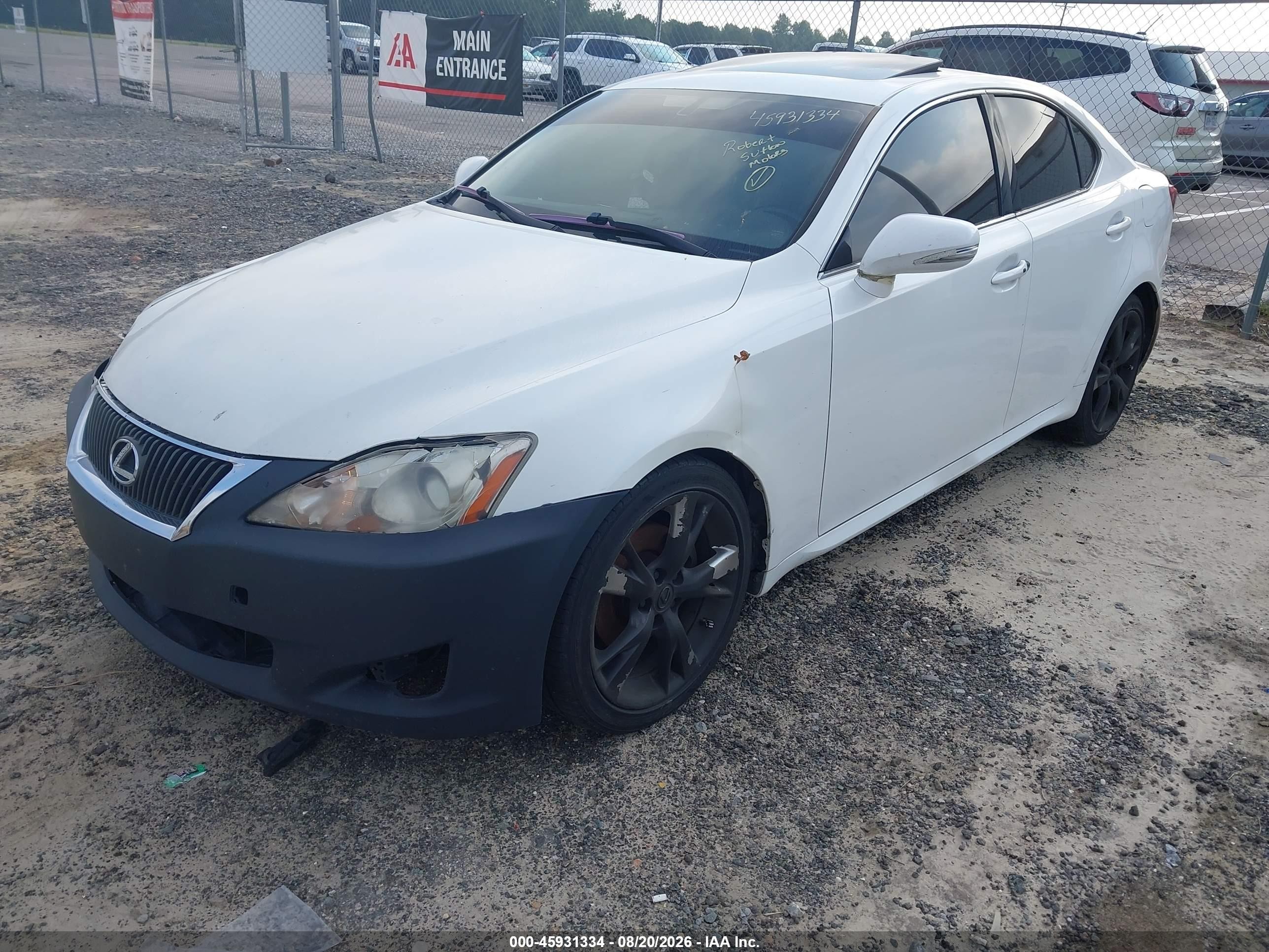 2009 Lexus Is 250 White vin: JTHBK262792093414
