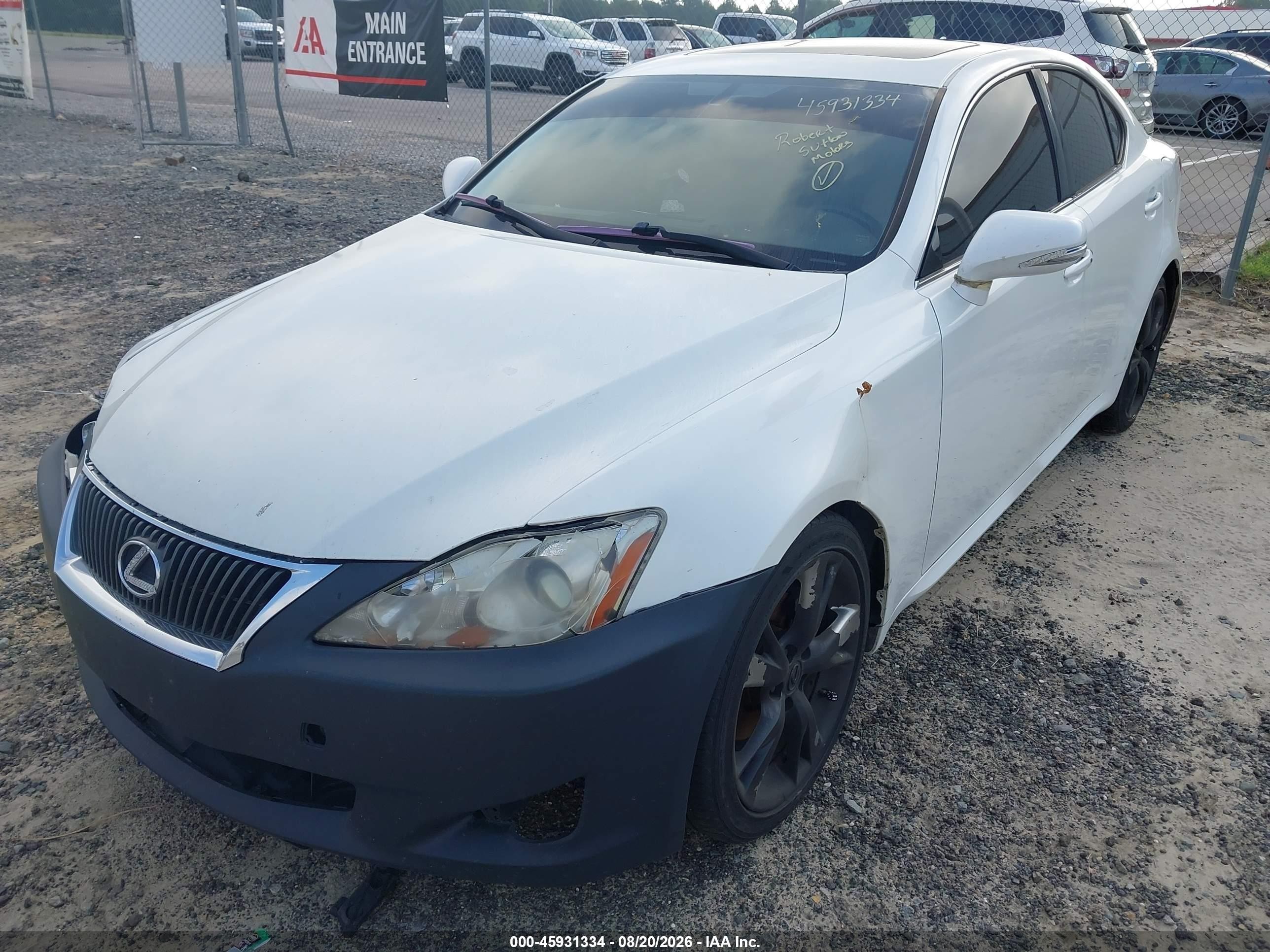 2009 Lexus Is 250 White vin: JTHBK262792093414