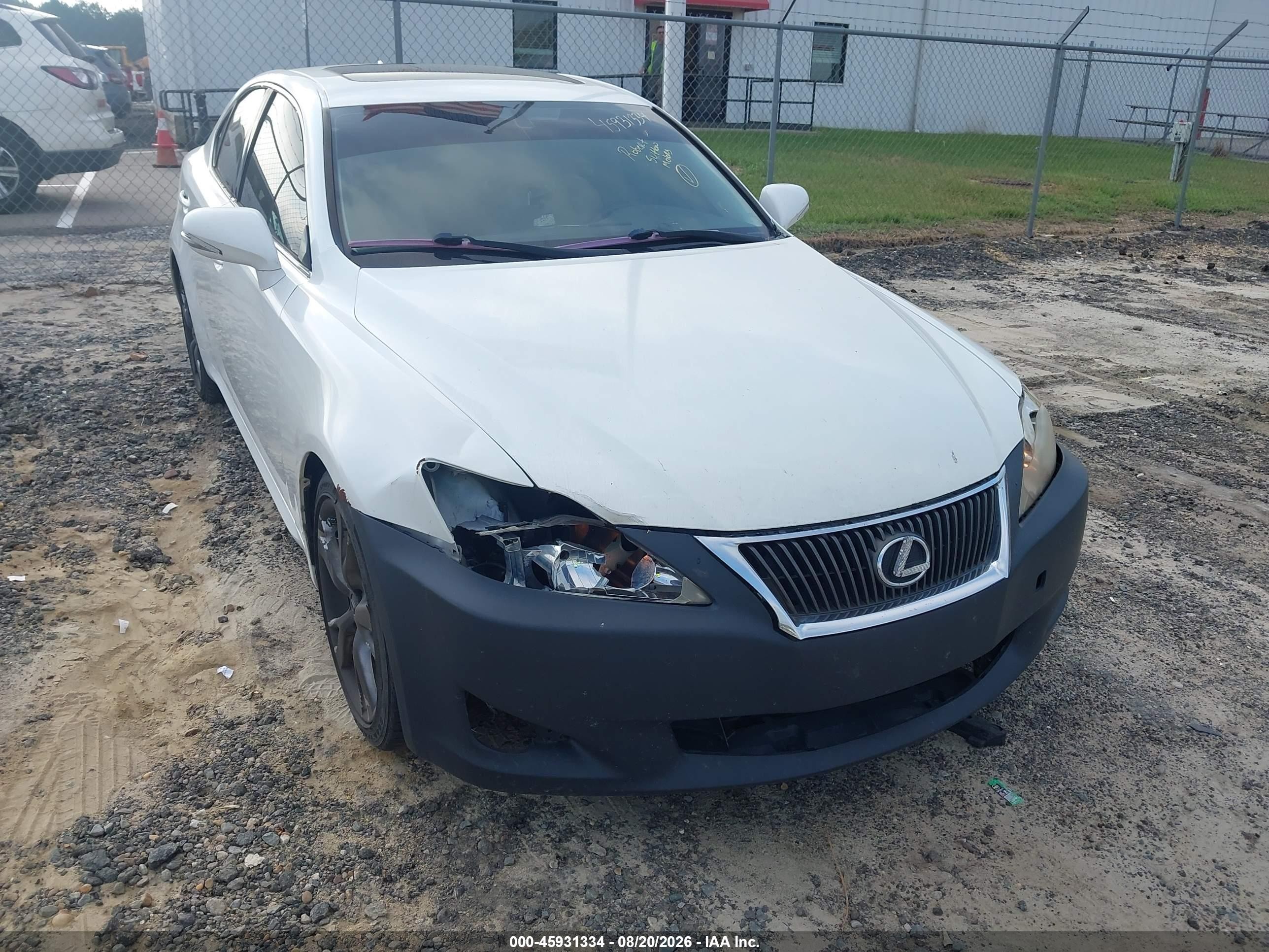2009 Lexus Is 250 White vin: JTHBK262792093414
