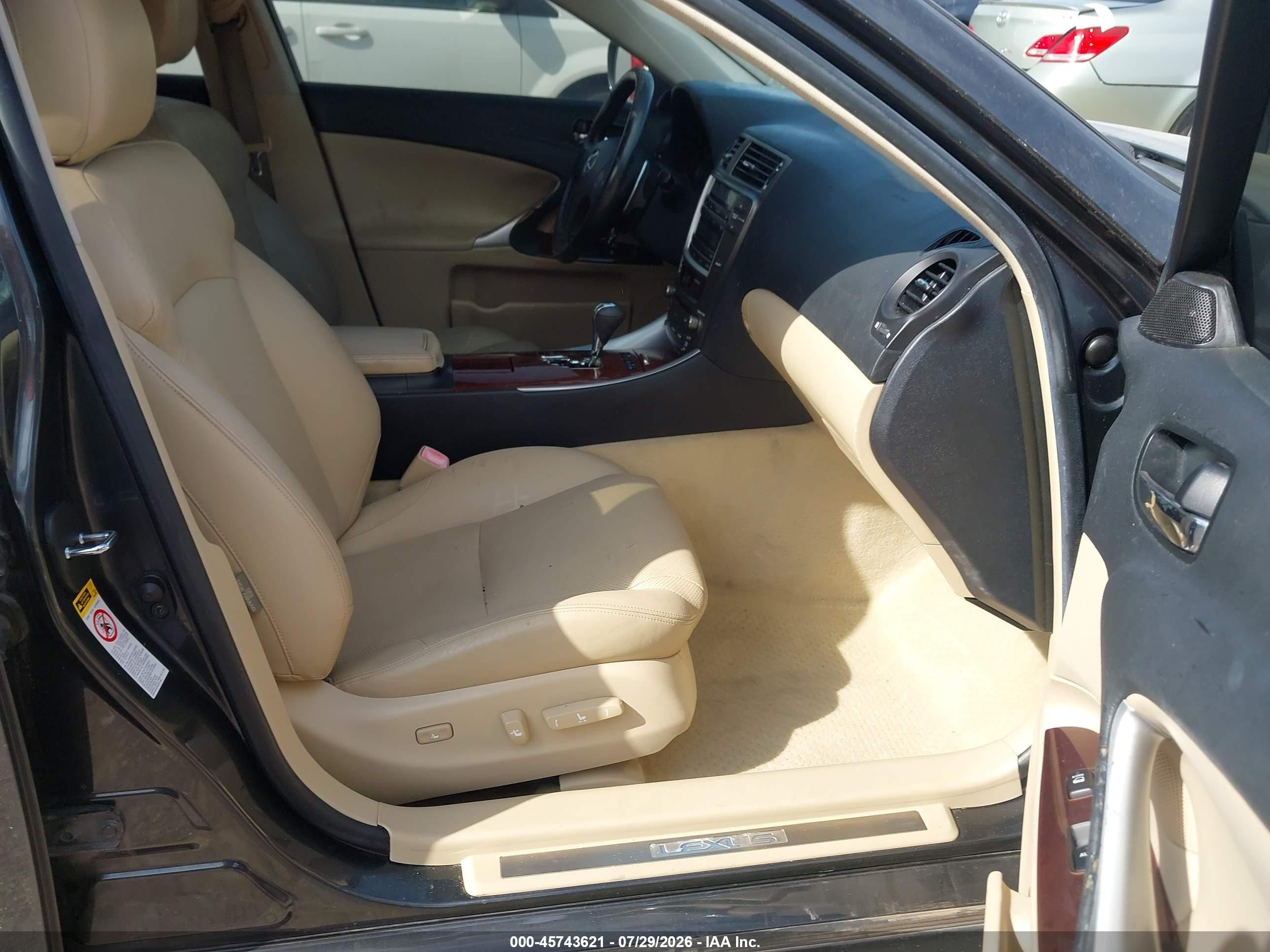2007 Lexus Is 250   Black vin: JTHBK262872029301