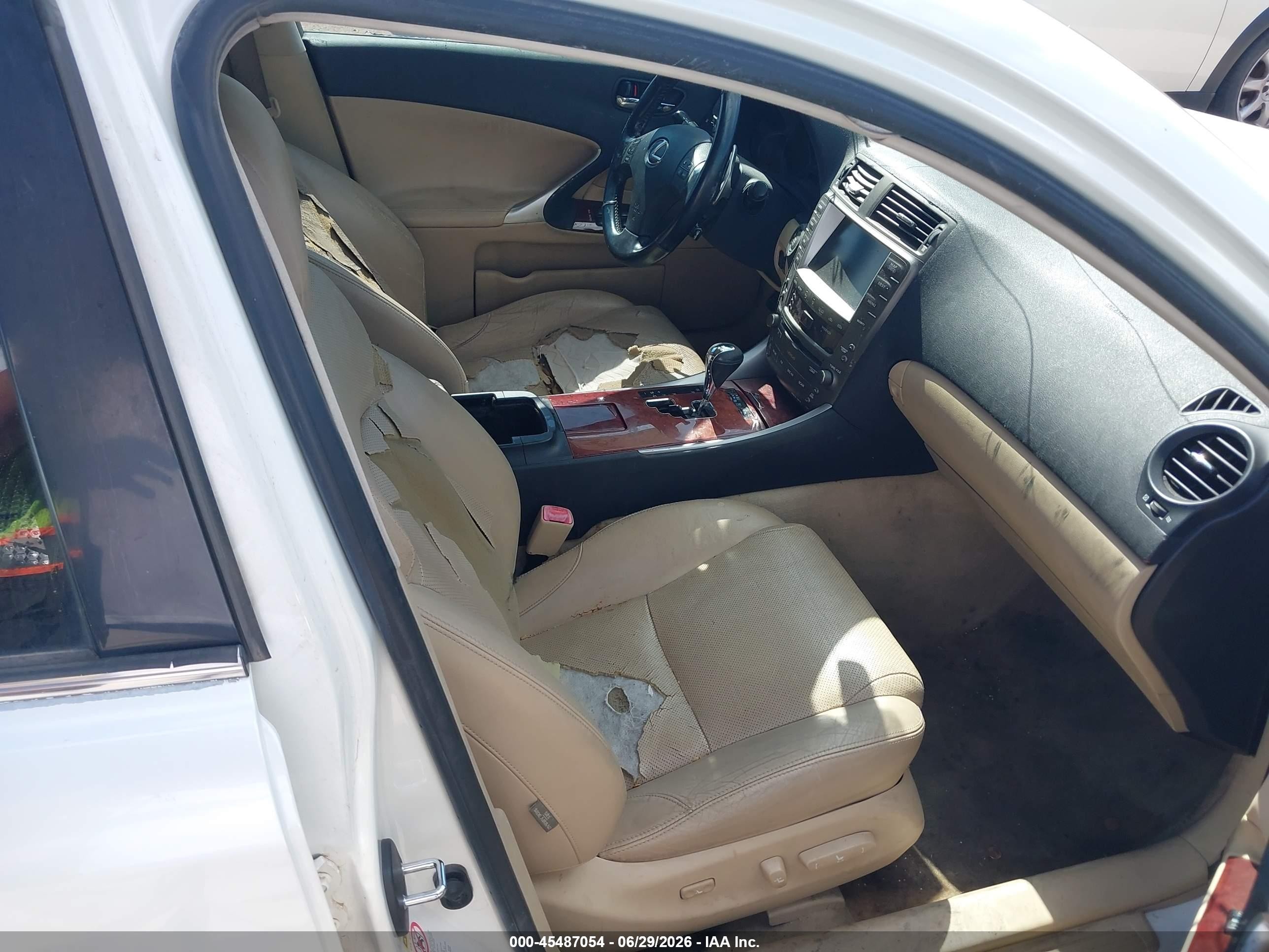 2007 Lexus Is 250   White vin: JTHBK262872032909