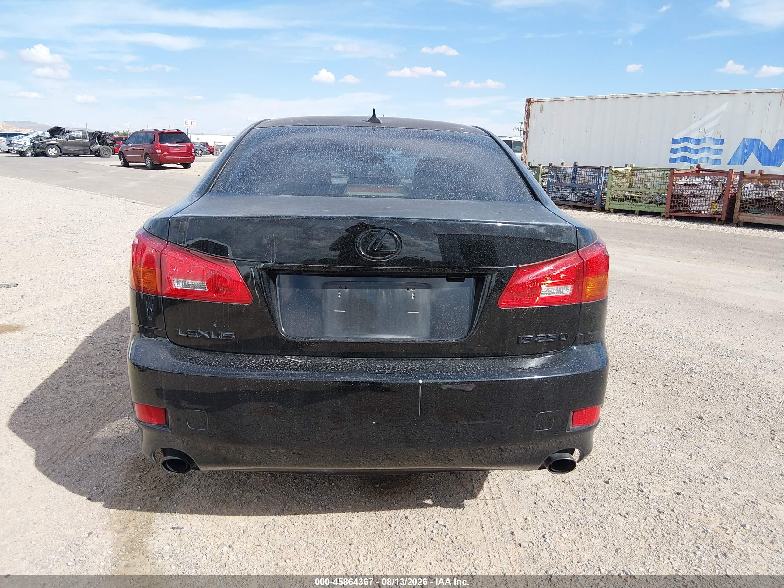 2007 Lexus Is 250   Black vin: JTHBK262872053811