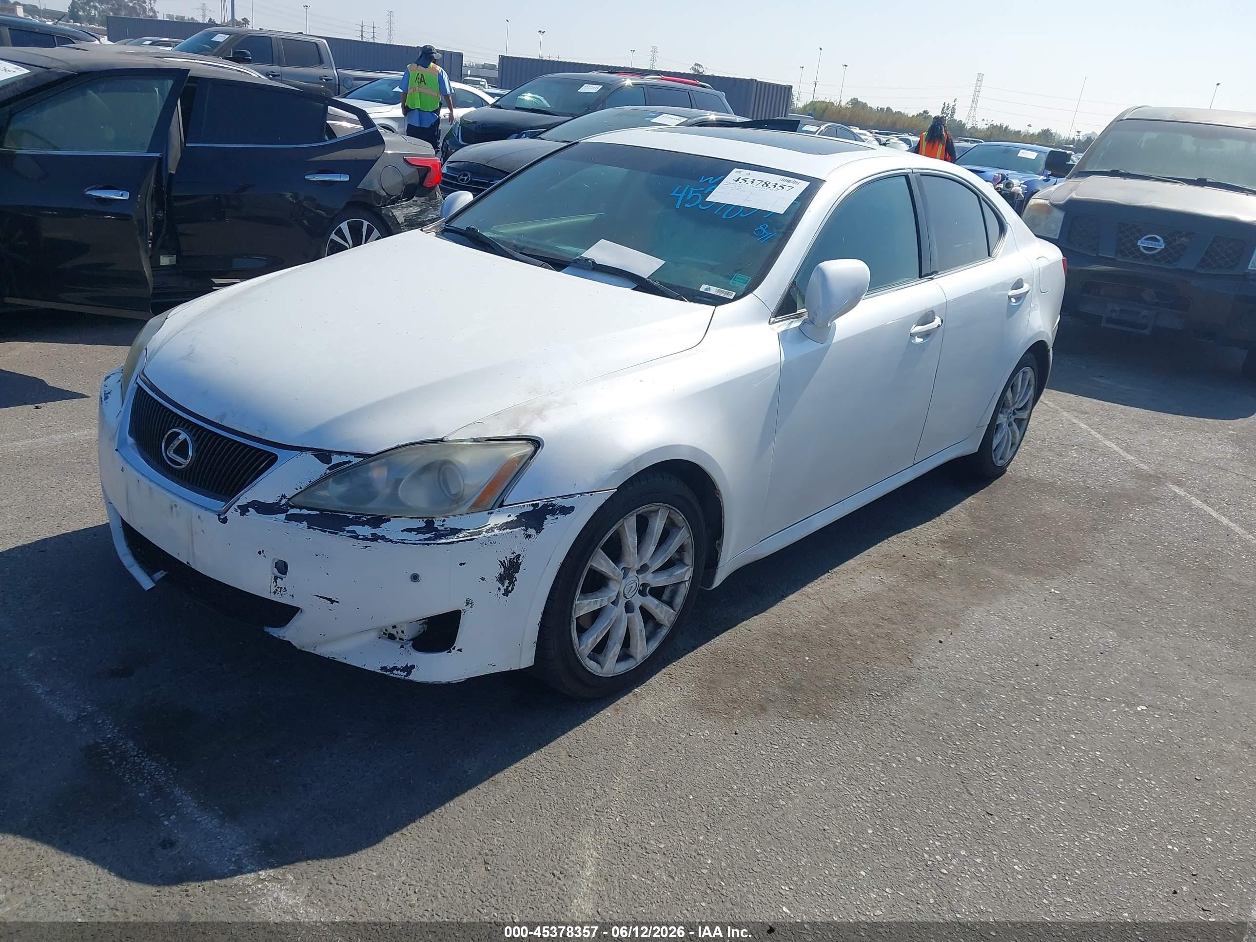 2008 Lexus Is 250 White vin: JTHBK262885073346
