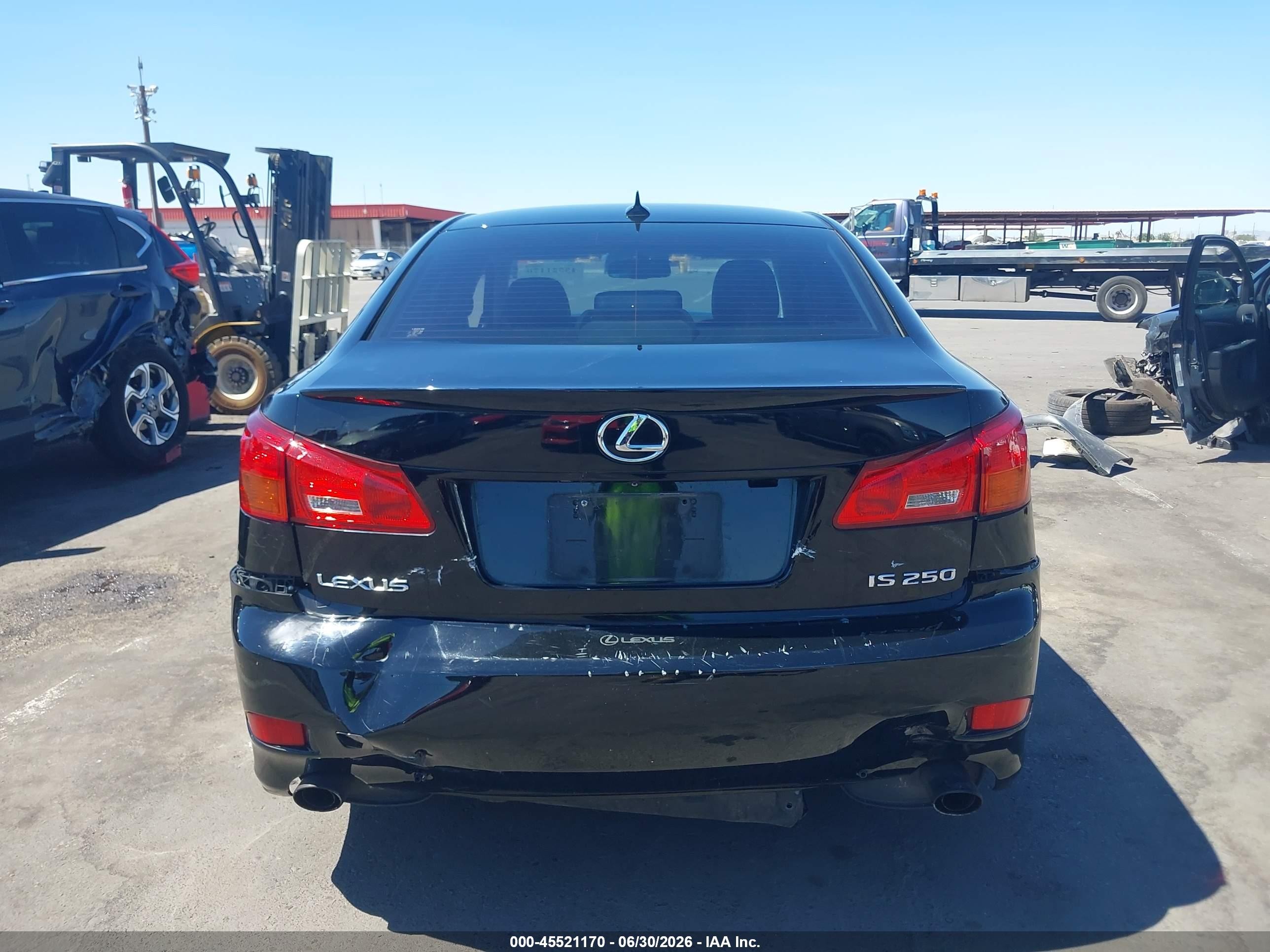 2007 Lexus Is 250 Black vin: JTHBK262972047709