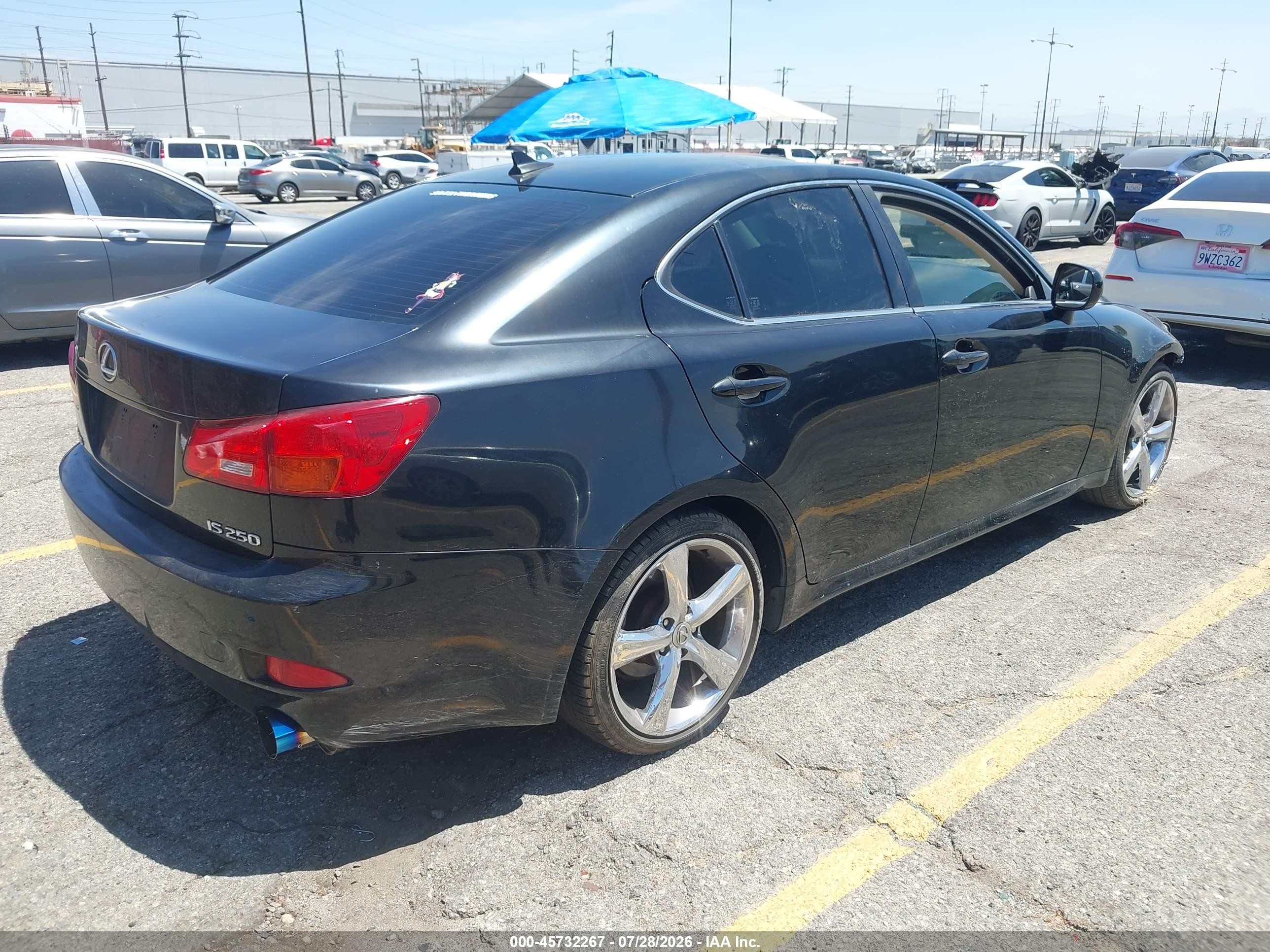 2008 Lexus Is 250   Black vin: JTHBK262982065208