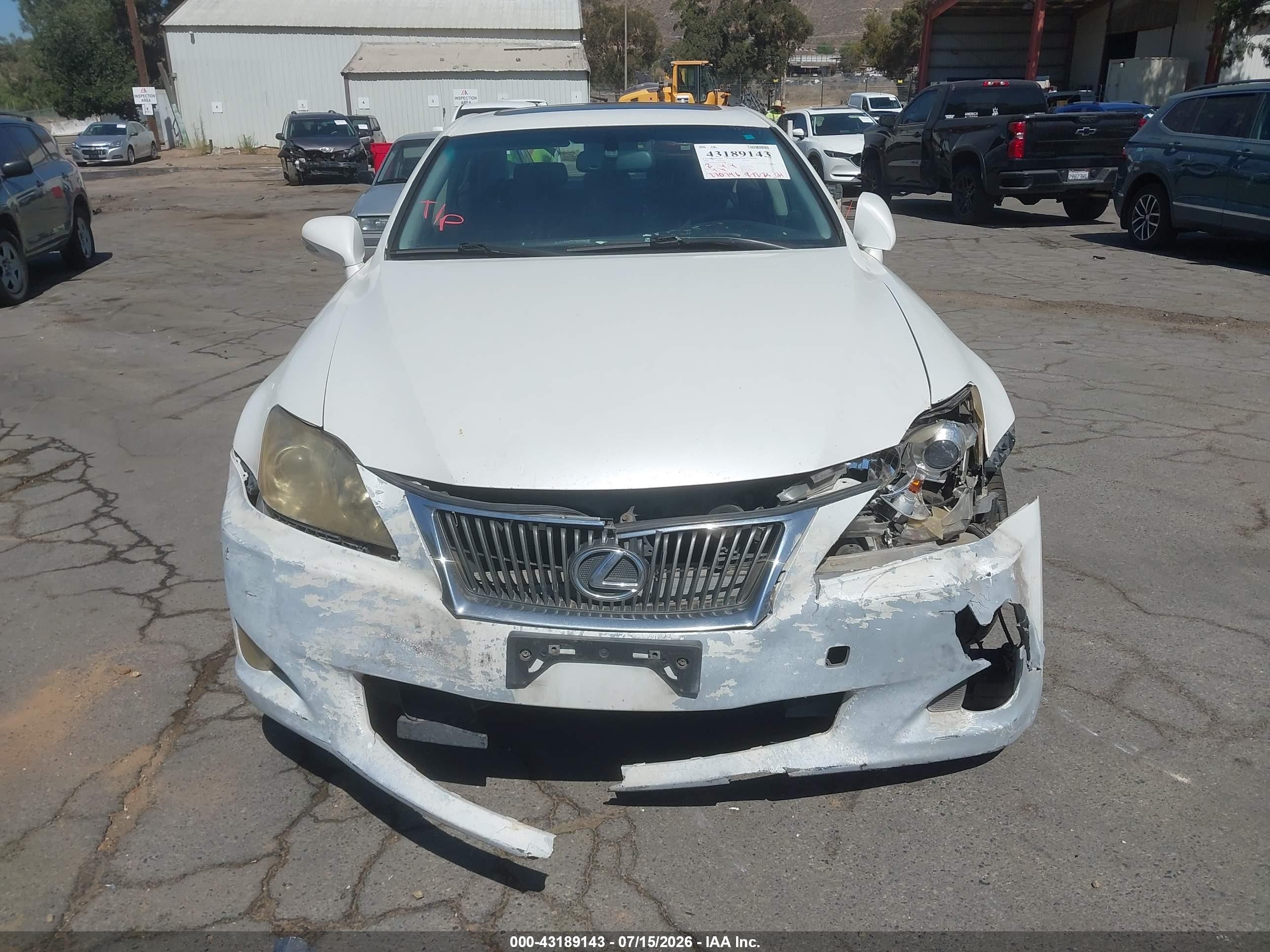 2009 Lexus Is 250   White vin: JTHBK262995094966