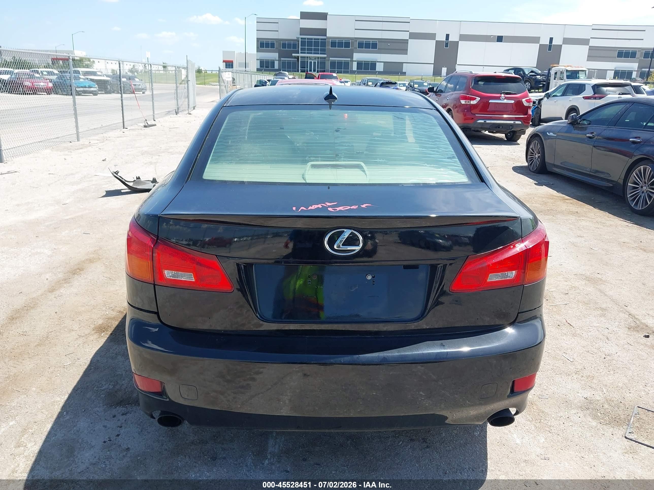 2008 Lexus Is 250   Black vin: JTHBK262X82062866