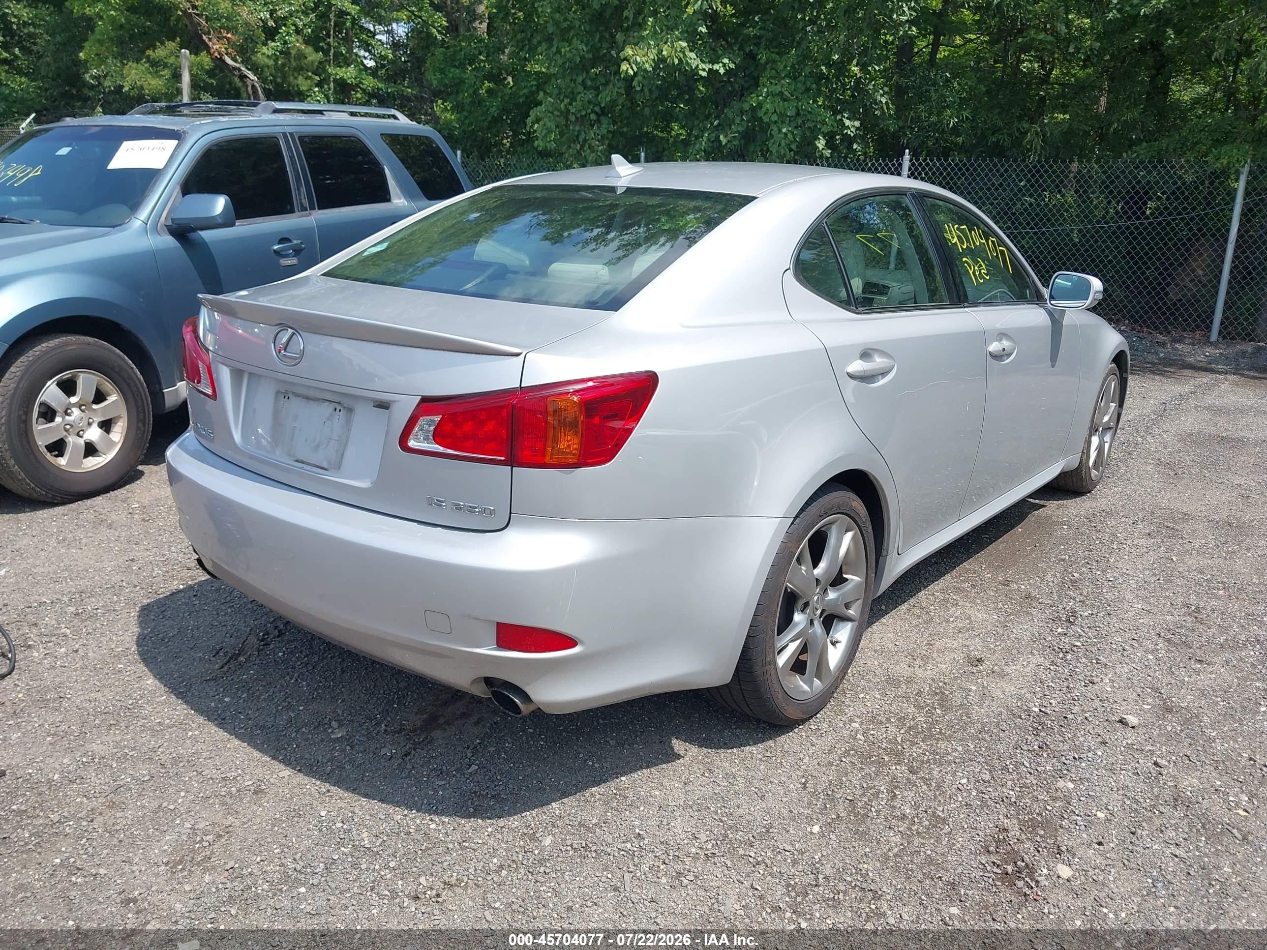 2009 Lexus Is 250   Silver vin: JTHBK262X95089307