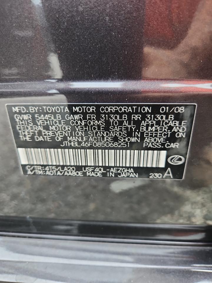 2008 Lexus Ls 460 Gray vin: JTHBL46F085068251