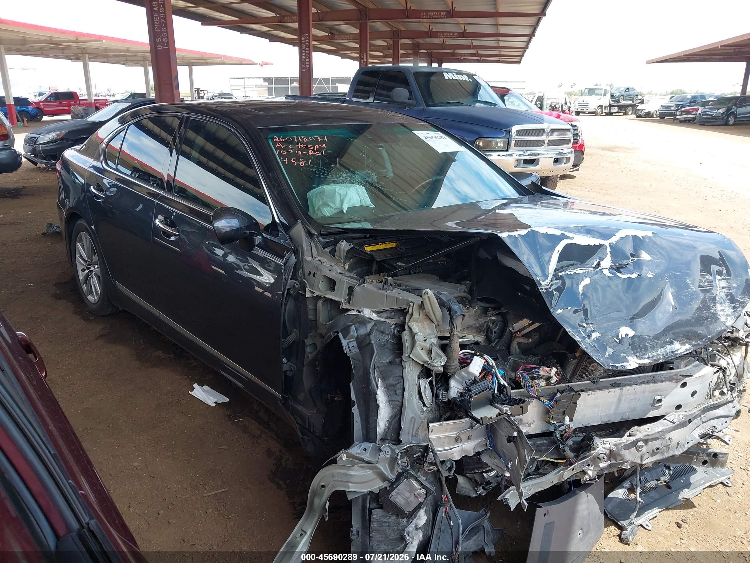 2007 Lexus Ls 460   Black vin: JTHBL46F175024581
