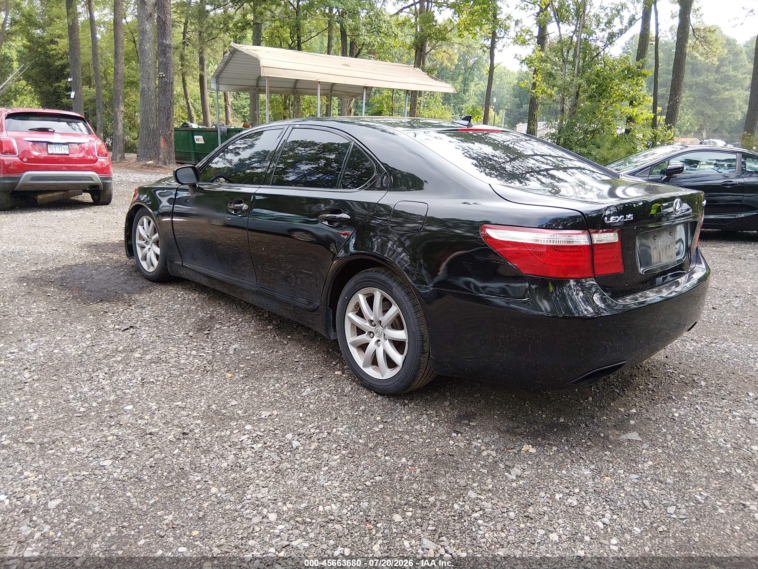 2008 Lexus Ls 460   Black vin: JTHBL46F185059641