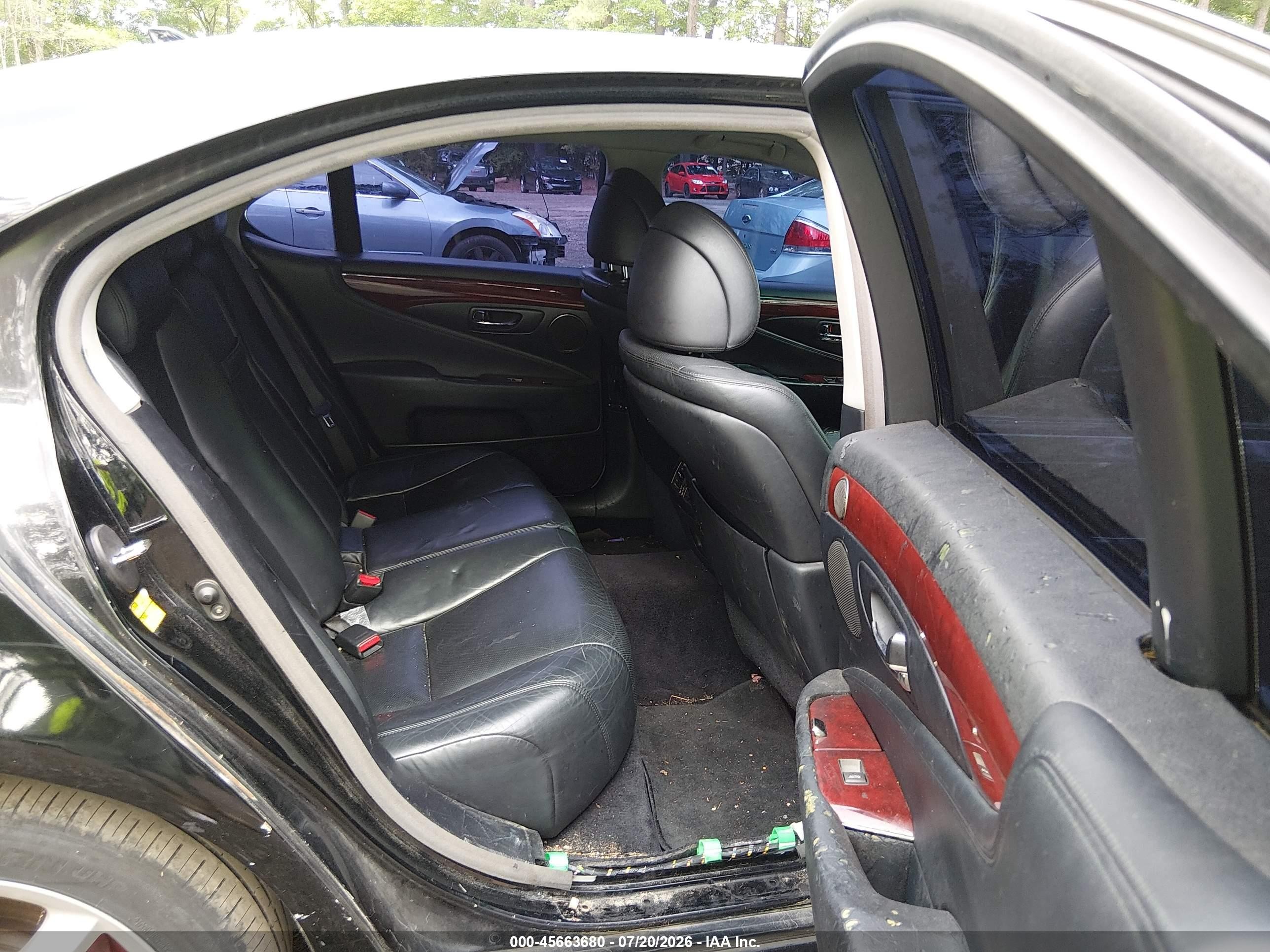 2008 Lexus Ls 460   Black vin: JTHBL46F185059641
