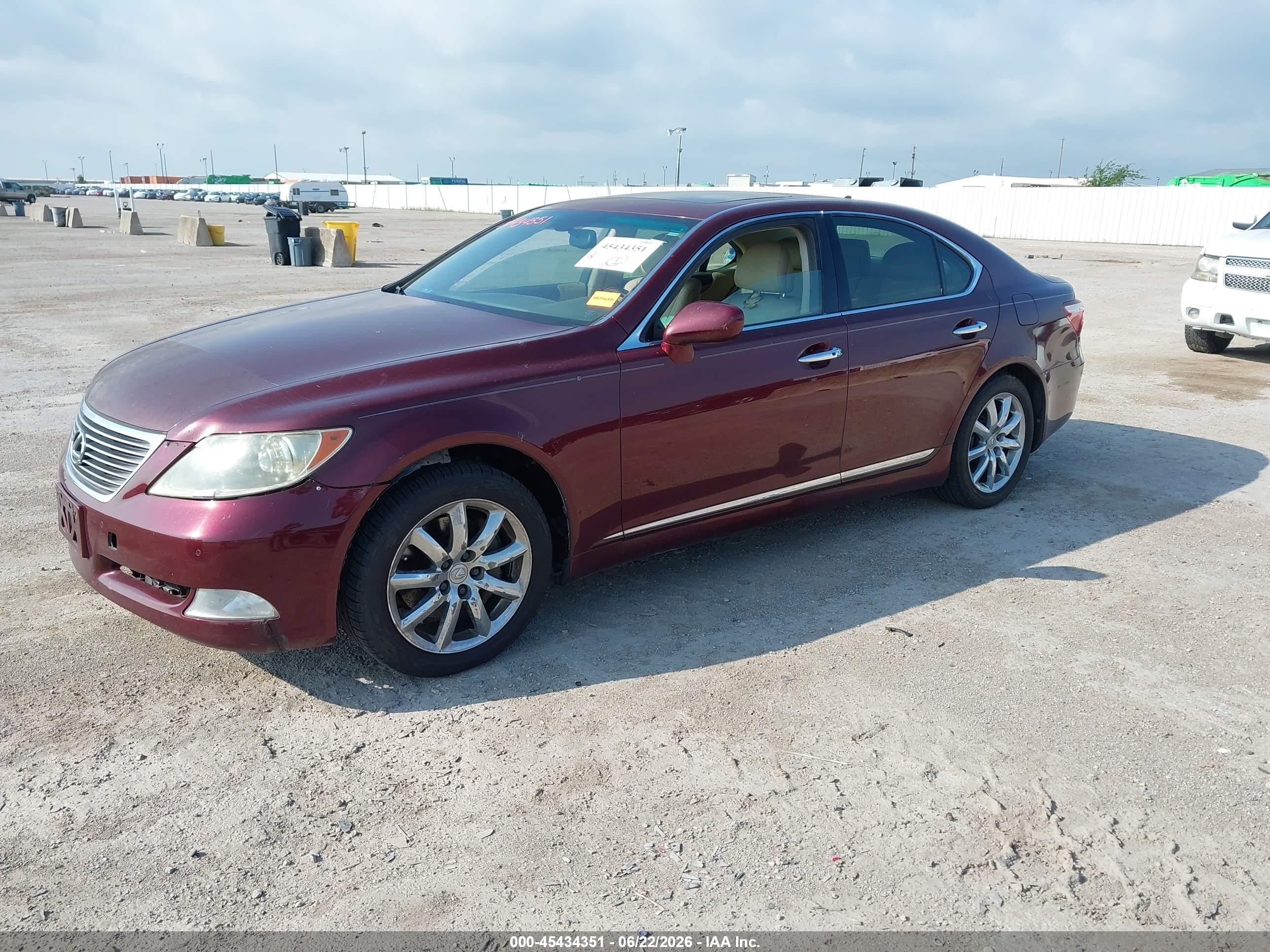 2008 Lexus Ls 460   Burgundy vin: JTHBL46F185083342