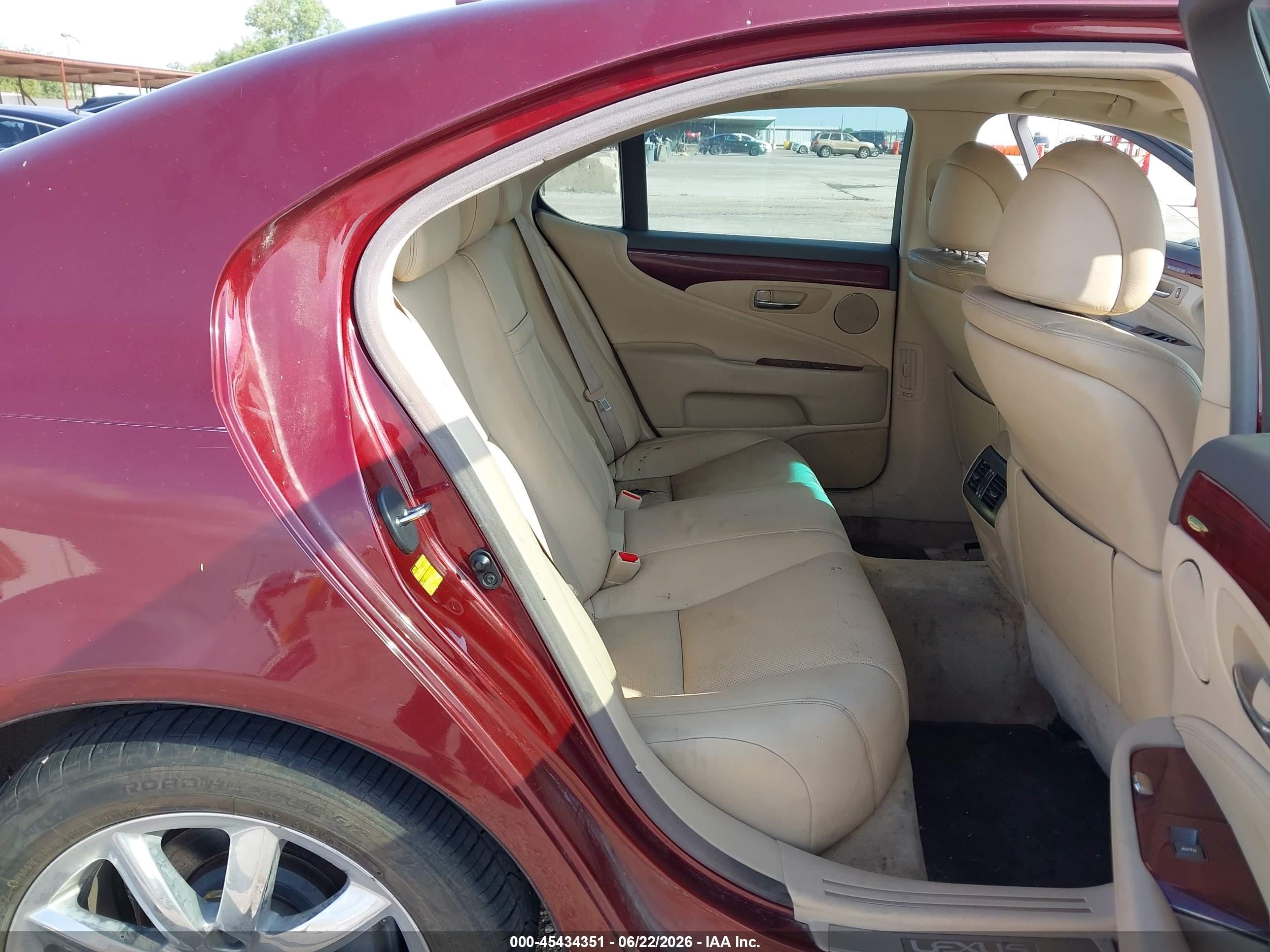 2008 Lexus Ls 460   Burgundy vin: JTHBL46F185083342