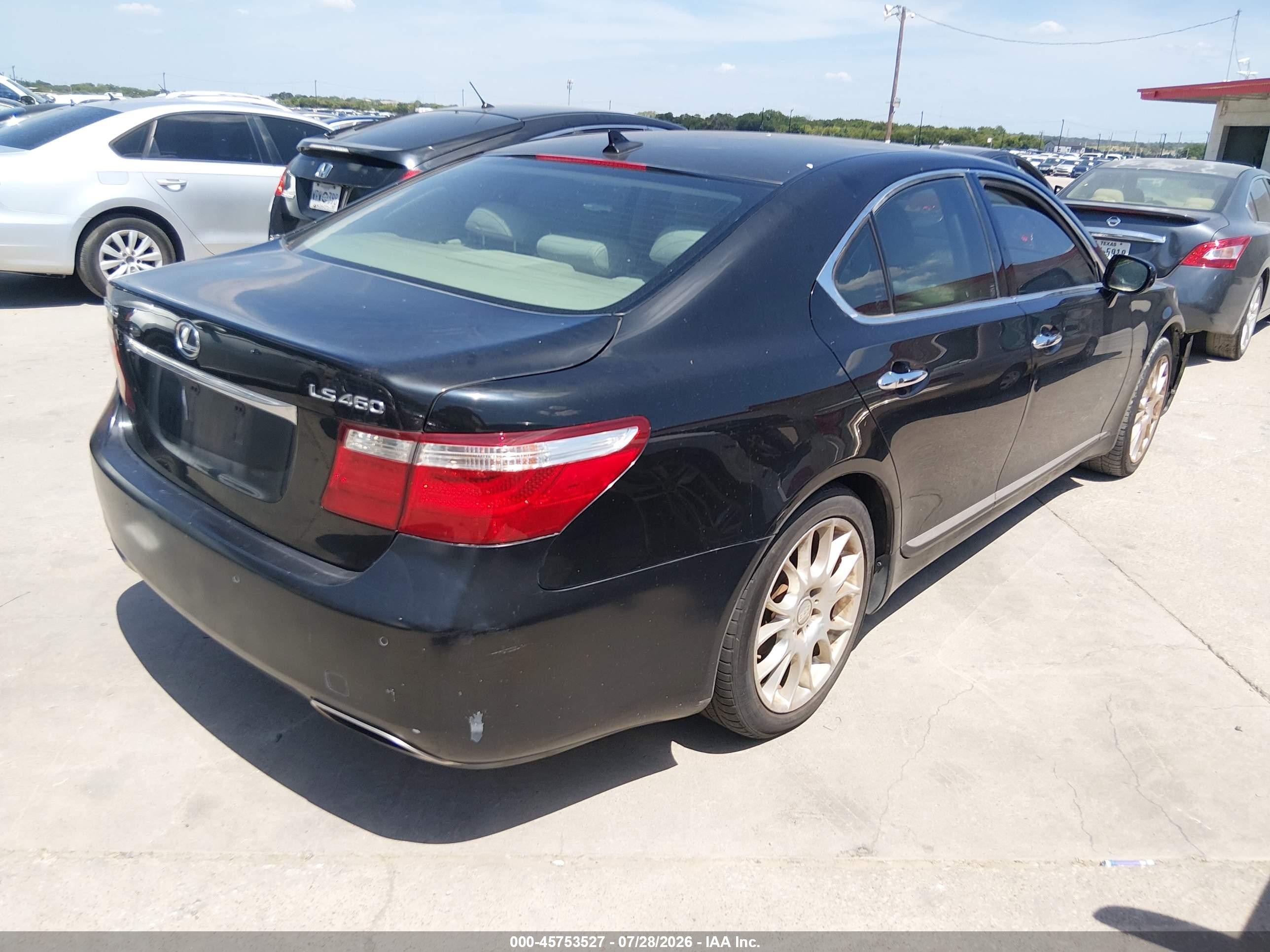 2007 Lexus Ls 460   Black vin: JTHBL46F275031295