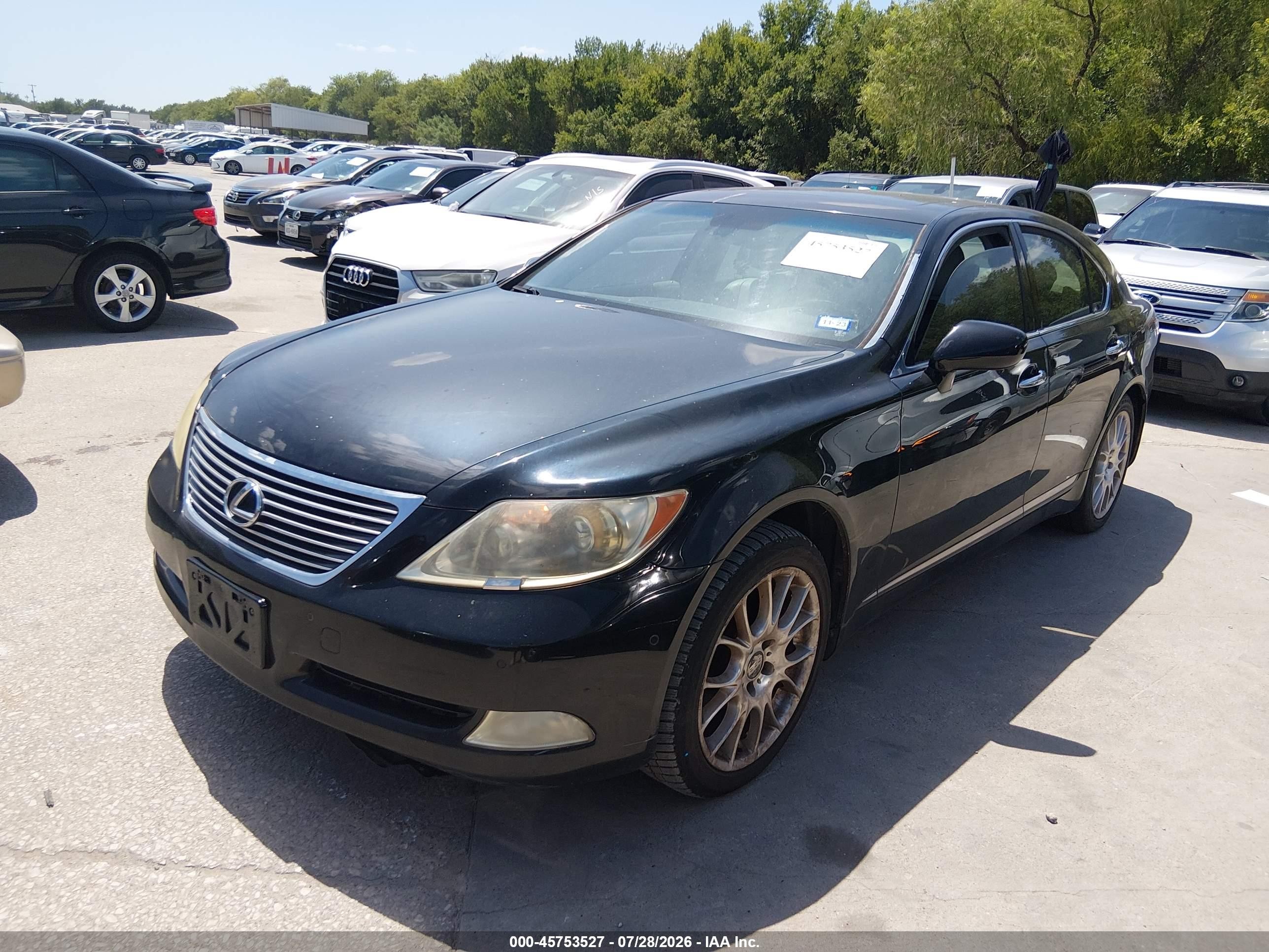 2007 Lexus Ls 460   Black vin: JTHBL46F275031295