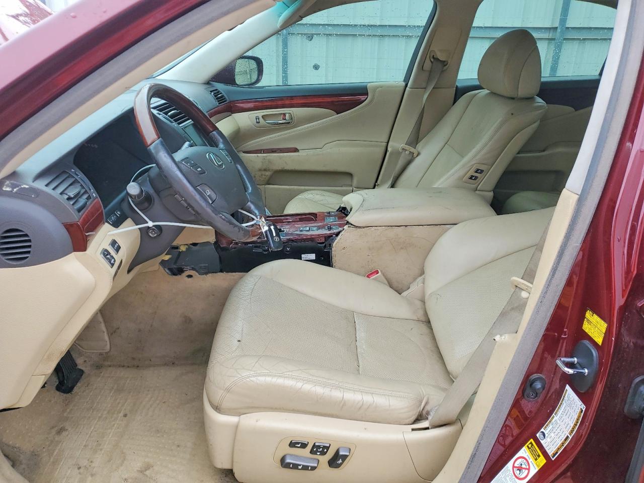 2007 Lexus Ls 460 Maroon vin: JTHBL46F275037954