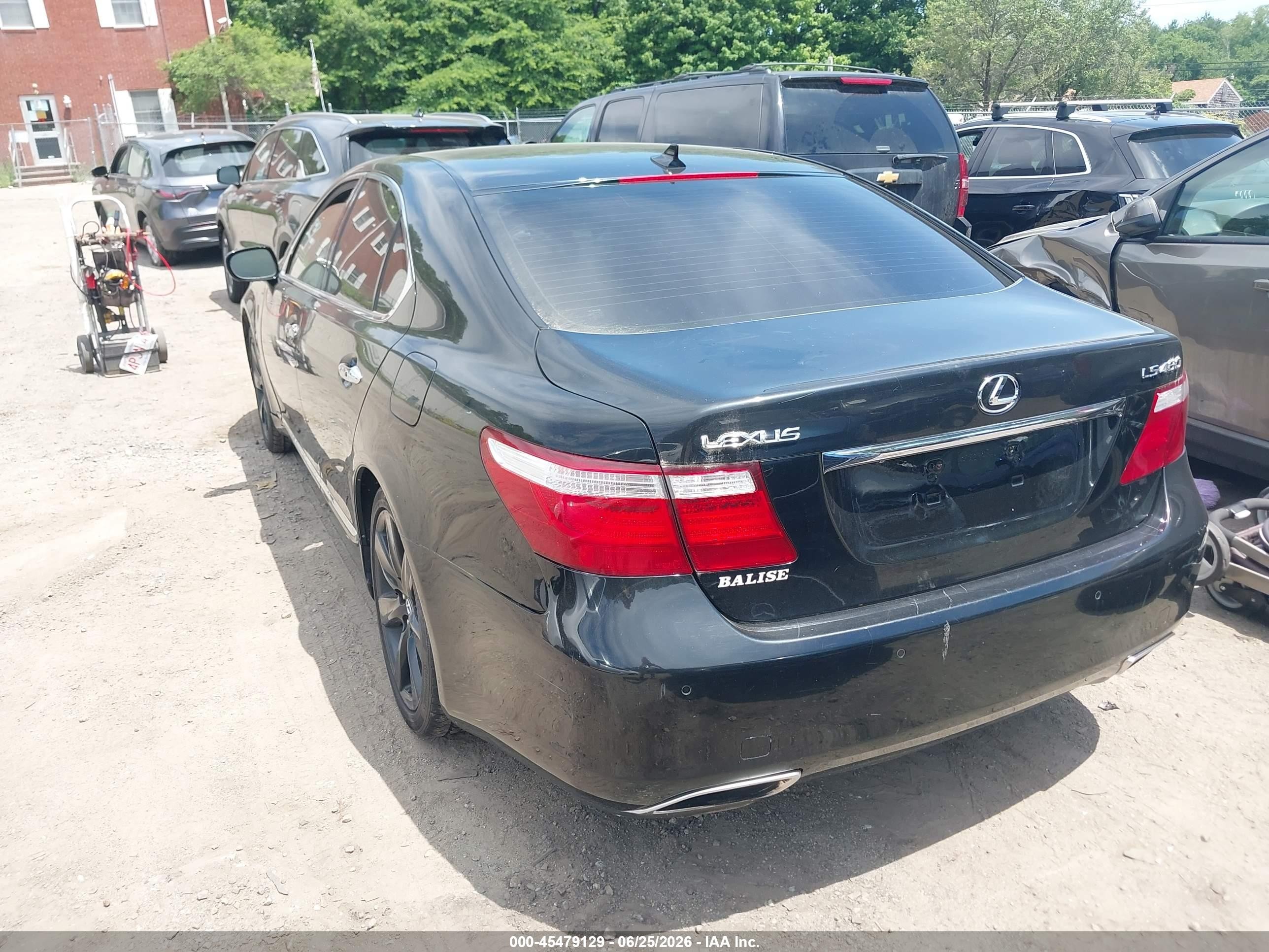 2007 Lexus Ls 460   Black vin: JTHBL46F375029796