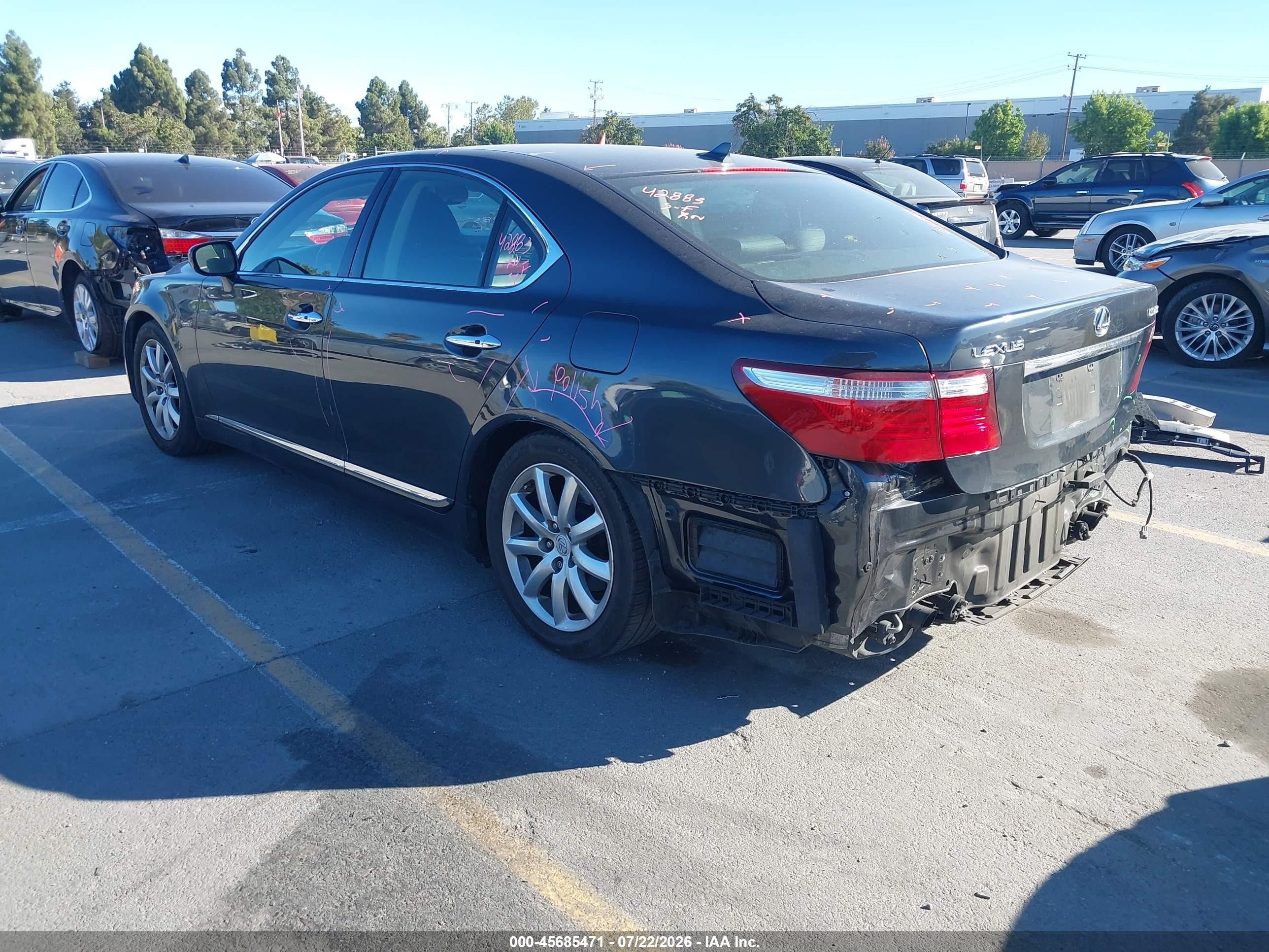 2007 Lexus Ls 460   Black vin: JTHBL46F375043360