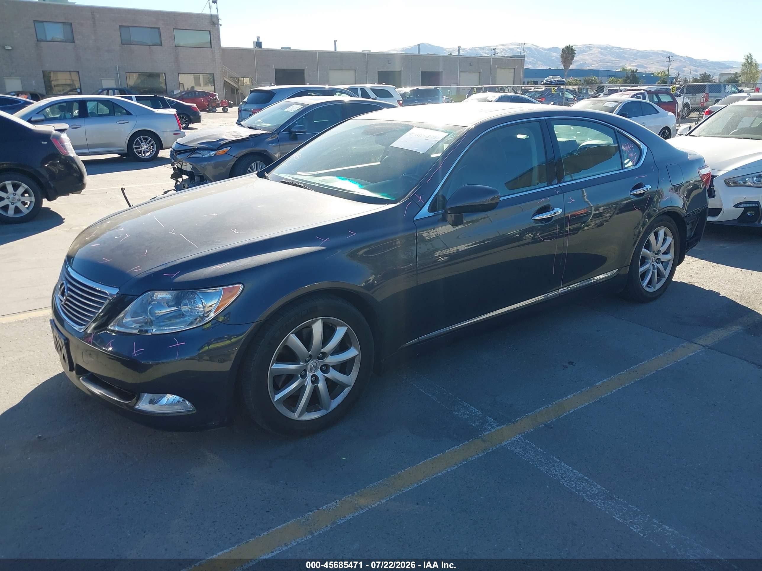 2007 Lexus Ls 460   Black vin: JTHBL46F375043360